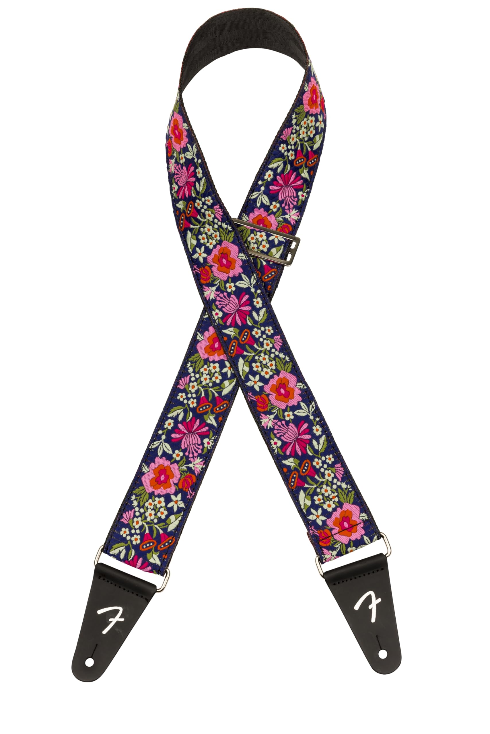 Fender Mosaic Jacquard Guitar Strap, Adjustable From 31.5-55'', Leather Ends, Blue