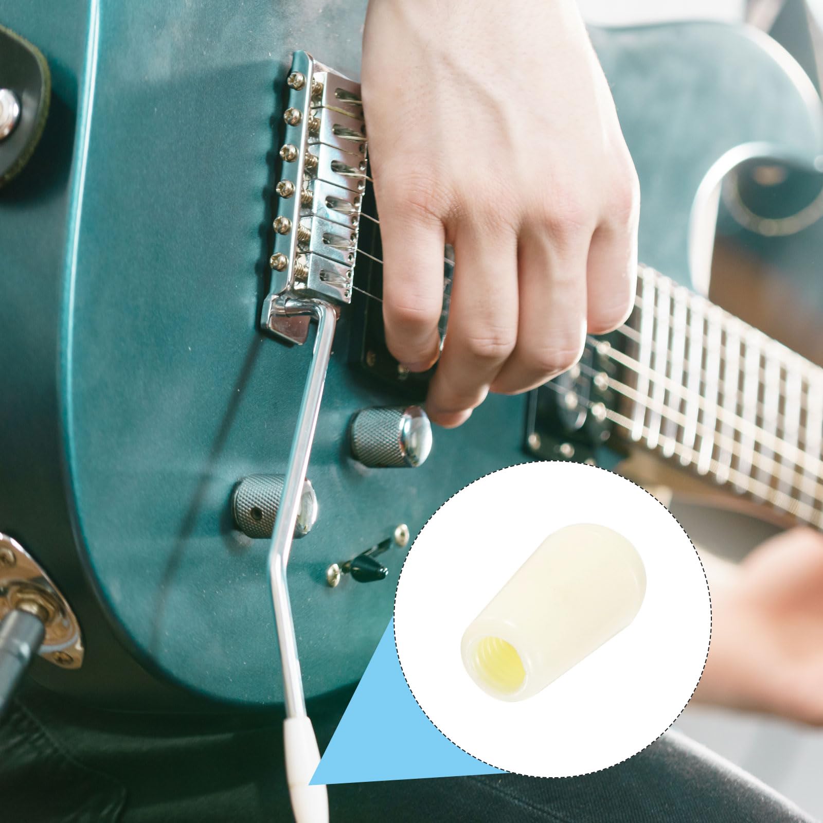 MECCANIXITY 2Pcs LP Guitar 3 Way Pickup Switch Tip Thread M3.5 Plastic Toggle Switch Knobs Cap for LP Electric Guitar, Cream