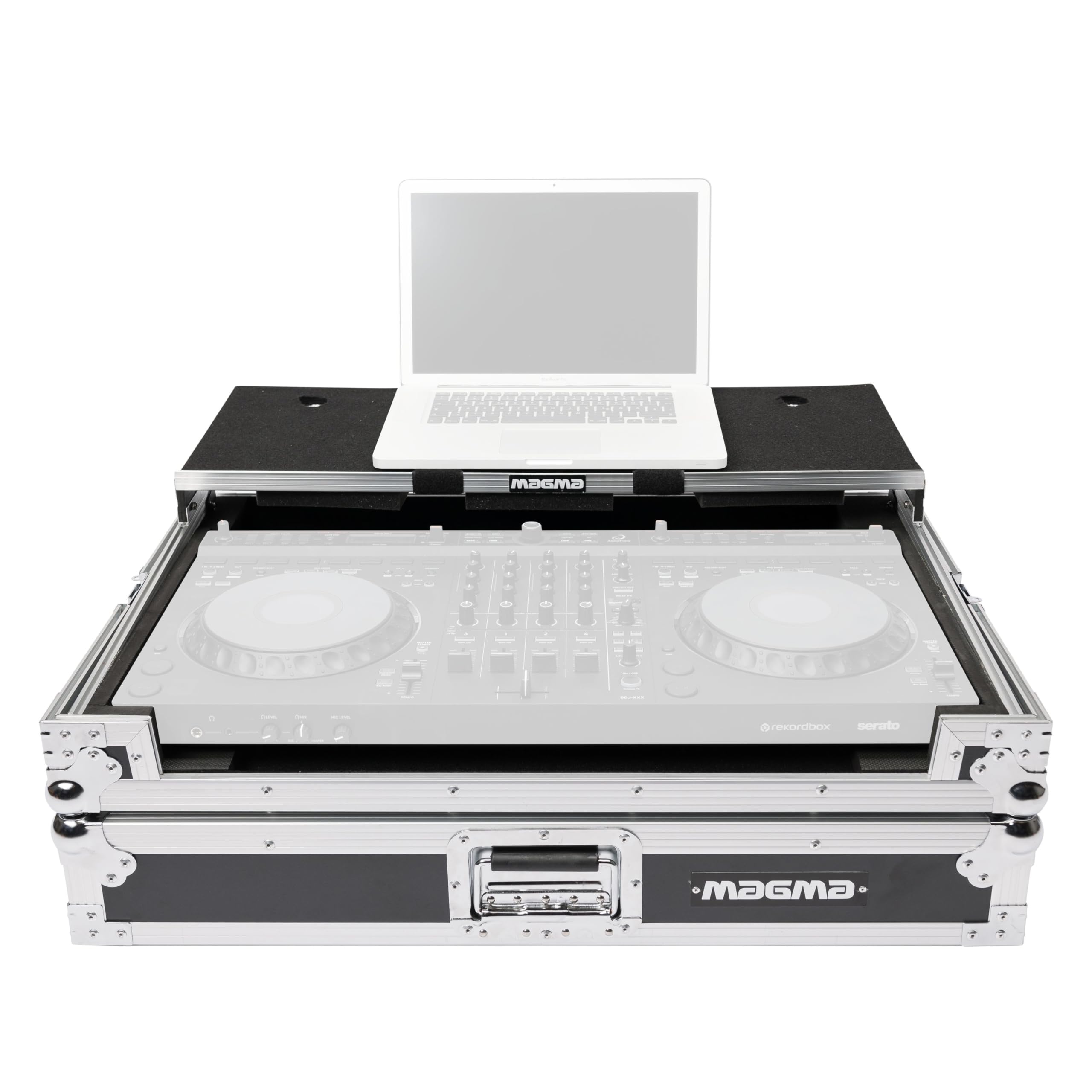 Magma Flight Case Compatible with AlphaTheta DDJ-GRV6 & Pioneer DJ DJ FLX-10 Workstations with Laptop Platform (MGA41037)