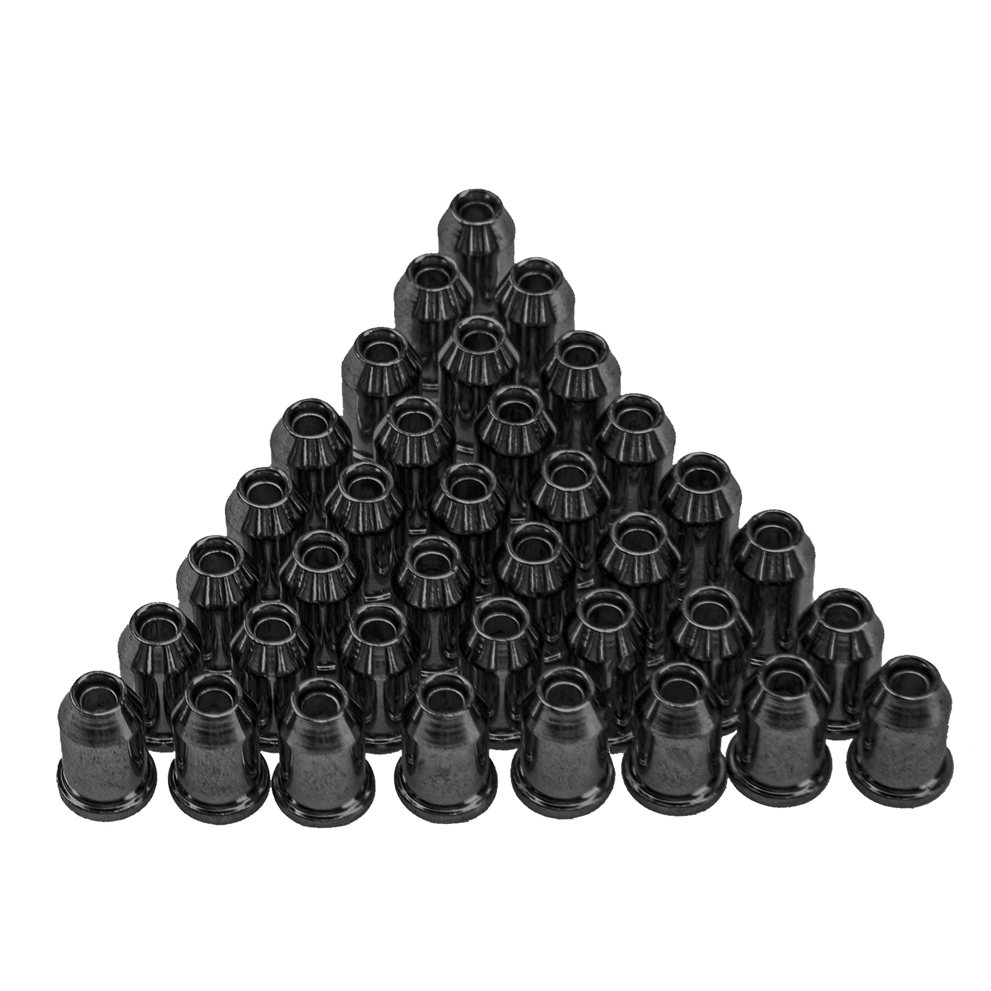36Pcs Yootones Metal Guitar Ferrules Through-Body String Mounting Ferrules Compatible With Guitar Replacement (Black)