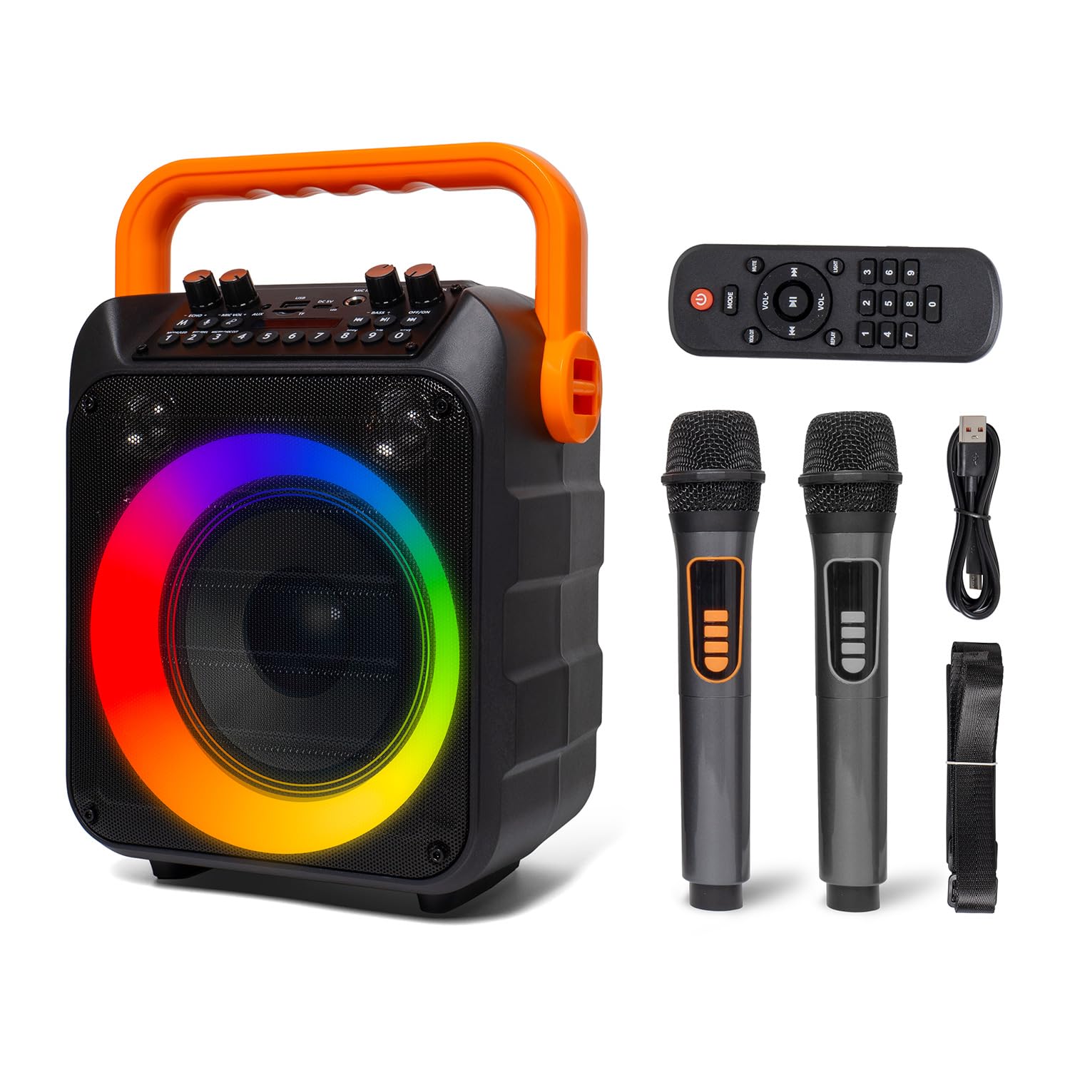 Karaoke Machine with 2 Wireless Microphones, Karaoke Machine for Adults with 6.5    Subwoofer and 2 1.5    Tweeter,Karaoke Speak