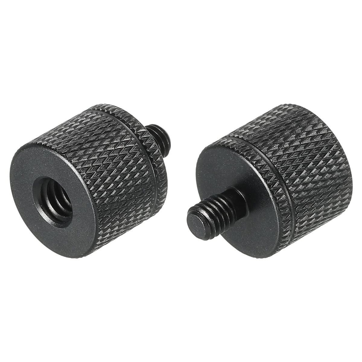 Meccanixity Mic Stand Adapter 1/4 Female X M5 Male Camera Screw Thread Adapter For Microphone Tripod Stand Black 2 Pack