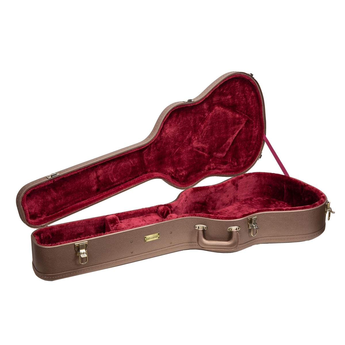 Crossrock Wooden Classical Guitar Case For 4/4 Nylon-String | Chocolate Brown Finish, Burgundy Velvet Interior, Lock - Designer