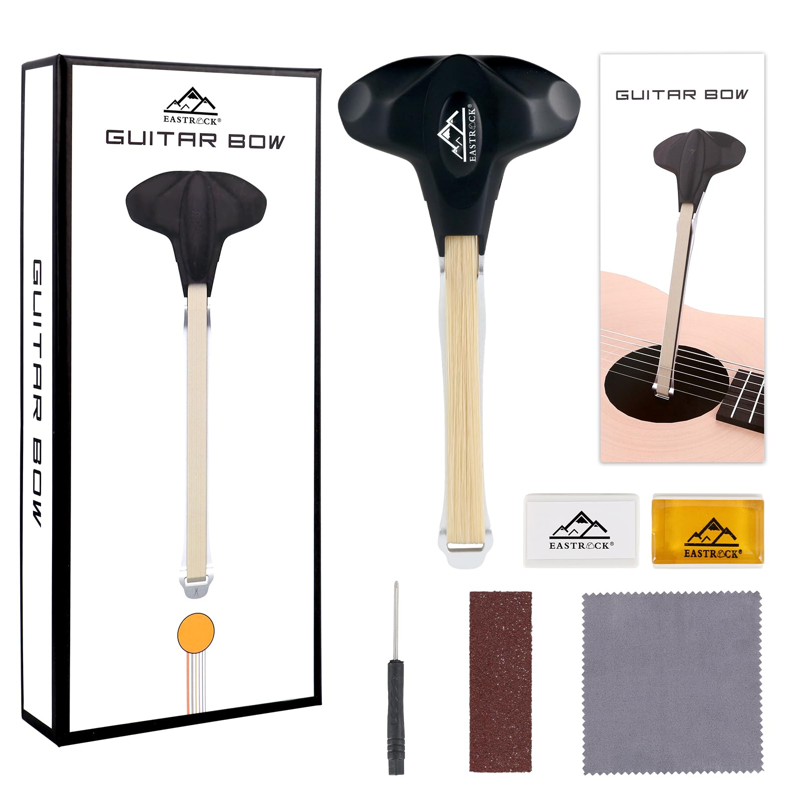 Eastrock Guitar Bow, 2-In-1 Real Horsehair Guitar Bow For Acoustic, Create Violin & Cello-Like Sounds, Christmas Birthday Gift F