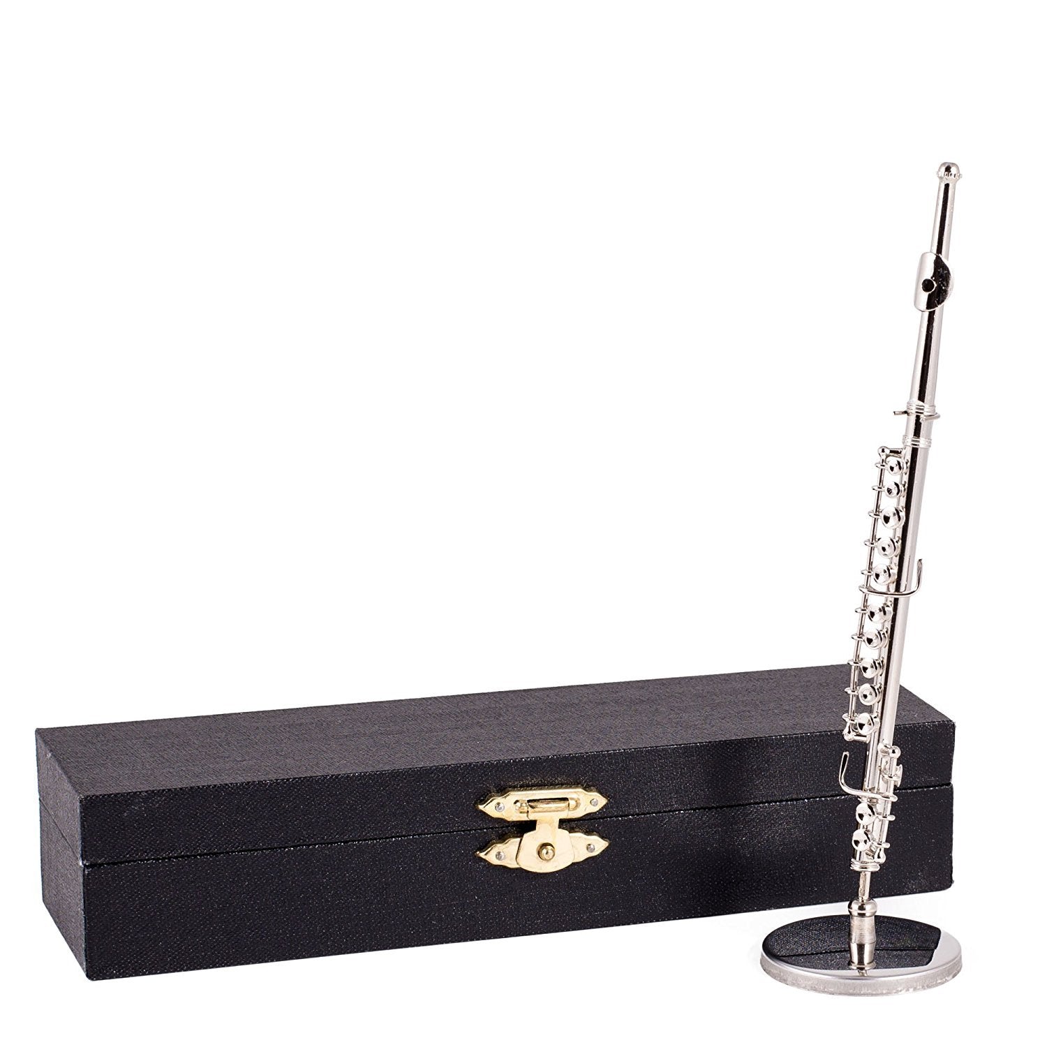 Broadway Gifts Co. Miniature Silver Tone Clarinet Instrument 6 Inch Brass Table Top D  Cor