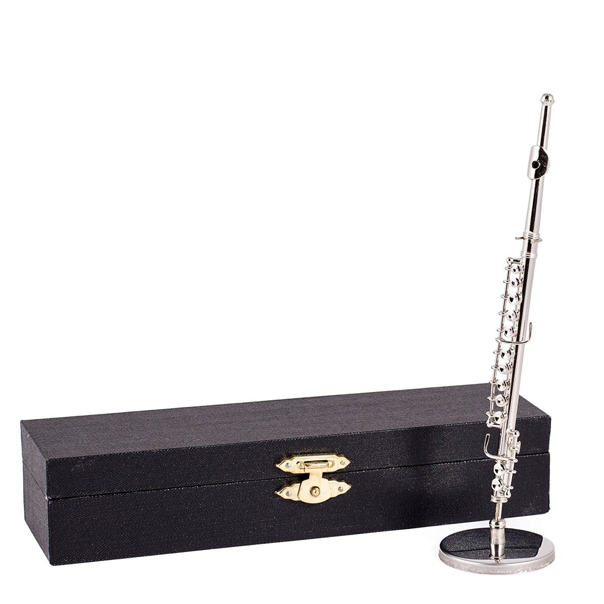 Broadway Gifts Co. Miniature Silver Tone Clarinet Instrument 6 Inch Brass Table Top D  Cor