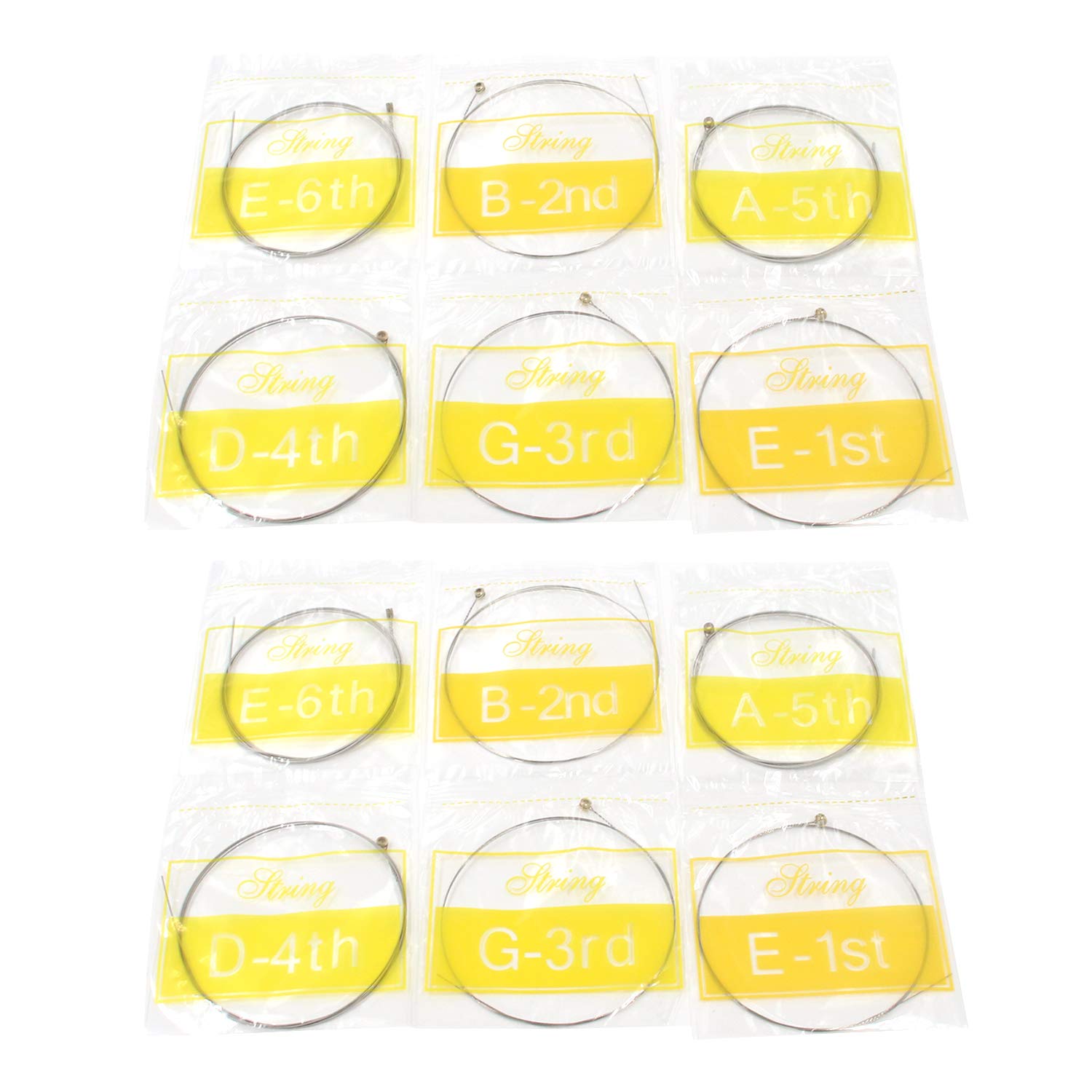 Geesatis 2 Set Of 6 Electric Guitar Strings Single Electric Guitar Strings Replacement Steel String, E-1St, B-2Nd, G-3Rd, D-4Th,