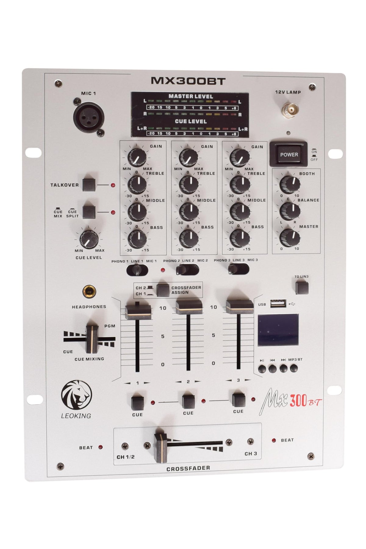 Kh 3-Channel Dj Mixer, Rack Mountable With 3-Band Eq, Microphone Input ...