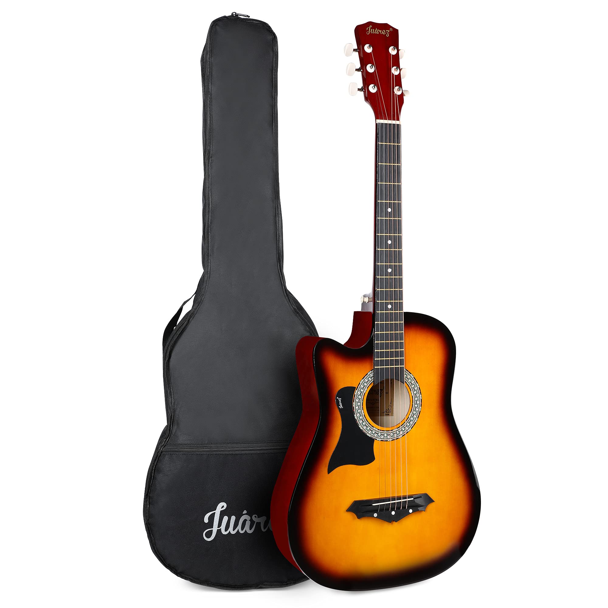 Juarez Wood Acoustic Guitar, [Left Handed] 96.52 Cm (38 Inch) Cutaway, 38Cl/3Ts With Bag, Strings, Pick And Strap, 3Ts Sunburst