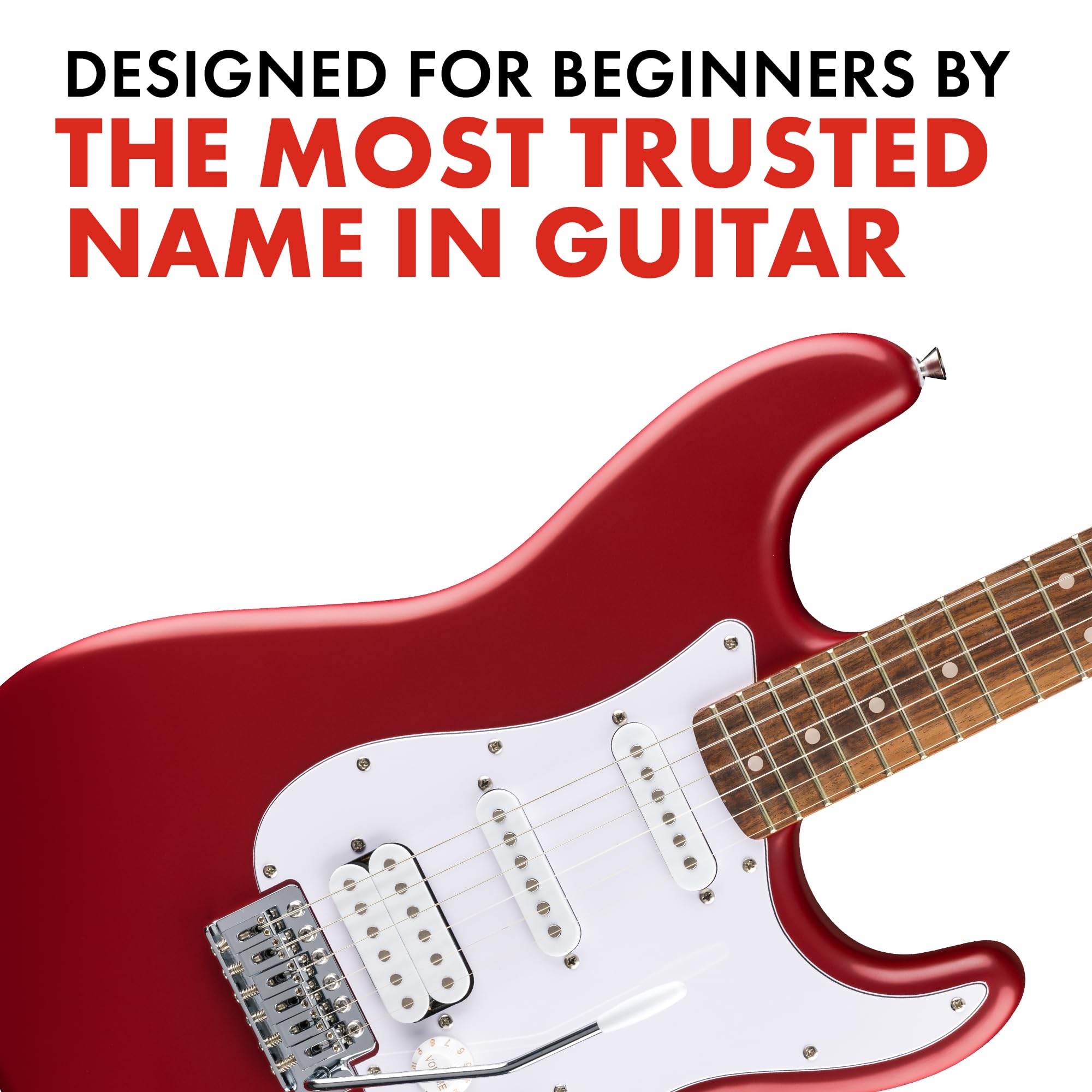 Fender Squier Debut Series Stratocaster HSS Electric Guitar, Beginner Guitar, 2-Year Warranty, Includes Free Lessons, Dakota Red