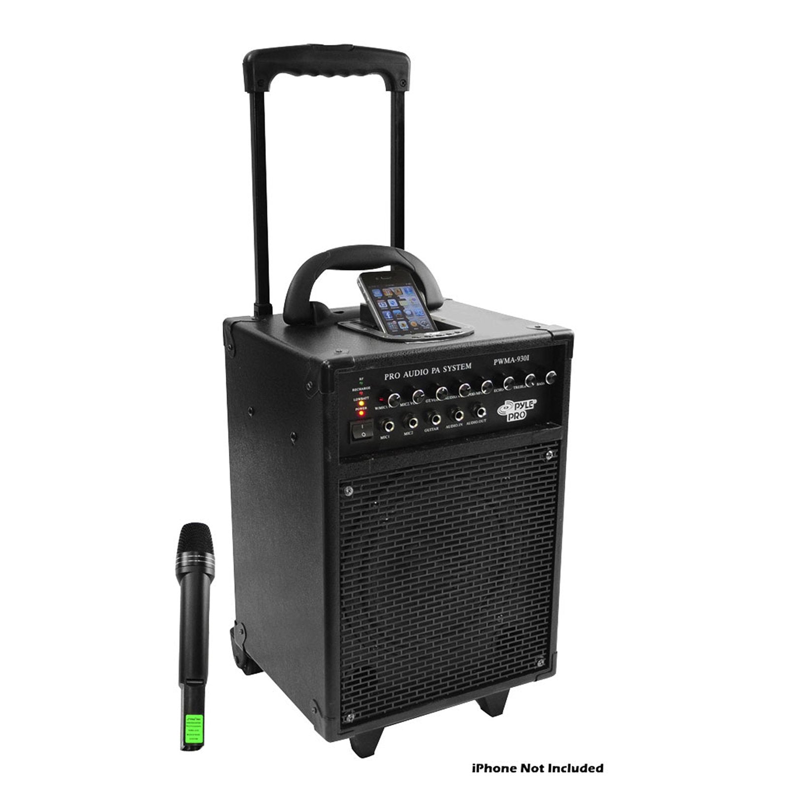 Pyle-Pro PWMA930I 600 Watt VHF Wireless Portable PA System/Echo with iPod Dock
