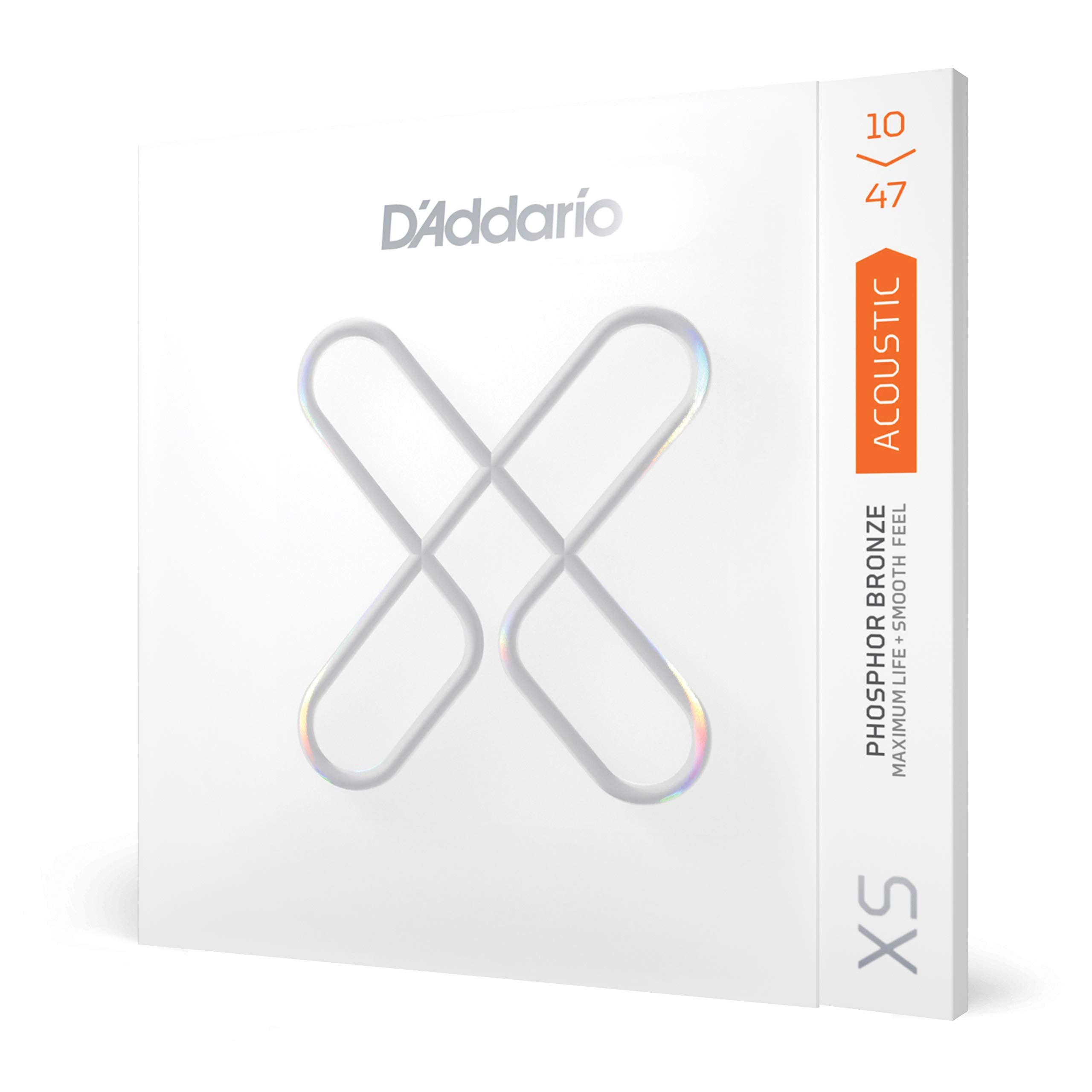 D'Addario Guitar Strings - Xs Phosphor Bronze Coated Acoustic Guitar Strings - Xsapb1047 - Maximum Life With Smooth Feel & Excep