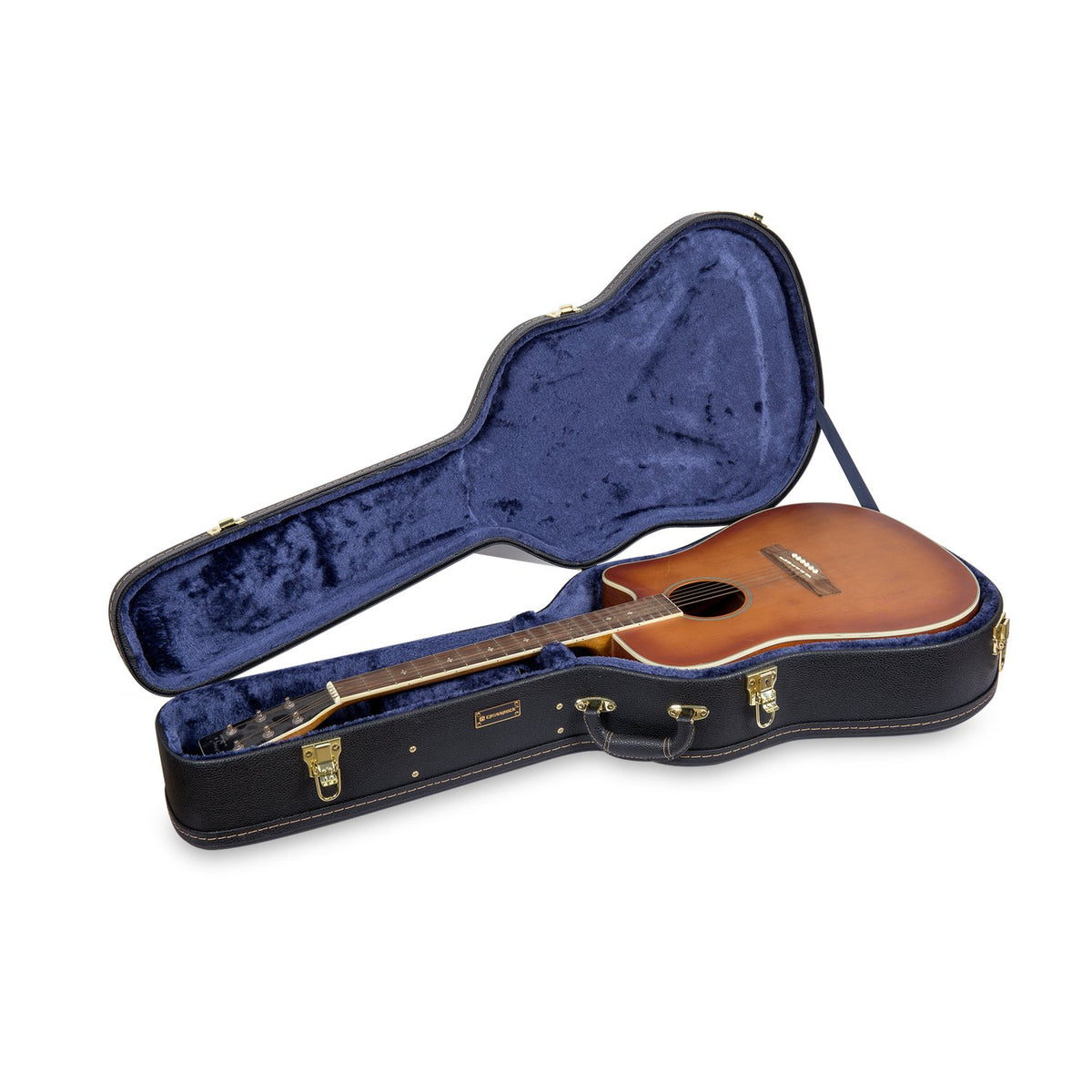 Crossrock Case - Hard-Shell Wooden Guitar Case - Fits 12-String Acoustic Dreadnought Classical Nylon String Acoustic Guitars - S