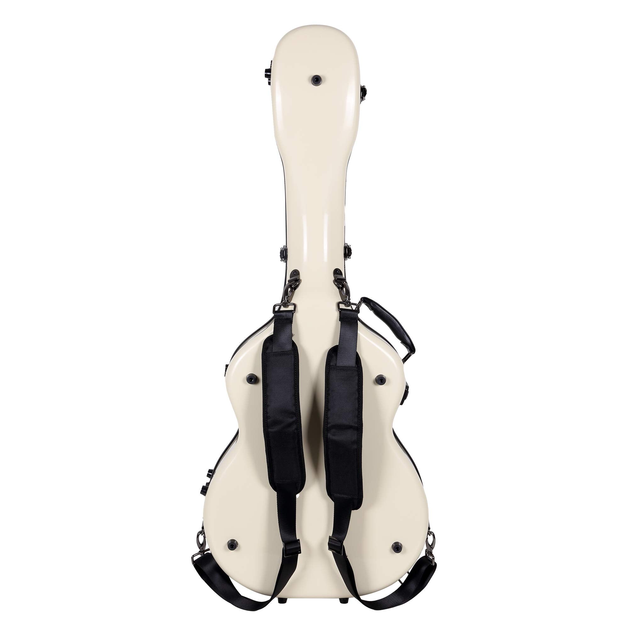 Crossrock Deluxe Fiberglass Case for Grand Auditorium Guitar, Ivory (CRF2020GAIV)