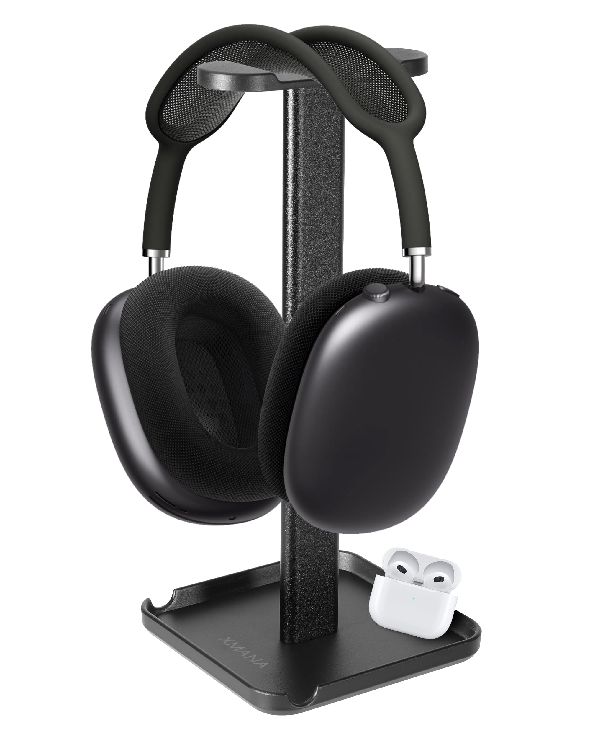 Xmana 2-In-1 Aluminum Headphone Stand & Phone Holder Rack - Sleek, Sturdy & Ergonomic Design Gaming Headset Stand For Desk Organ