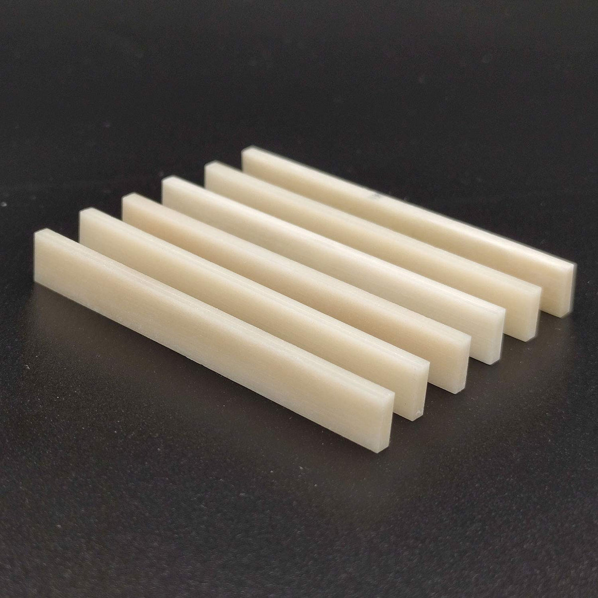 Vencetmat 6Pcs Unbleached Blank & Uncut Guitar Saddles Pure Bone For Electric & Acoustic & Classical & Cigar Guitar, Mandolin, B