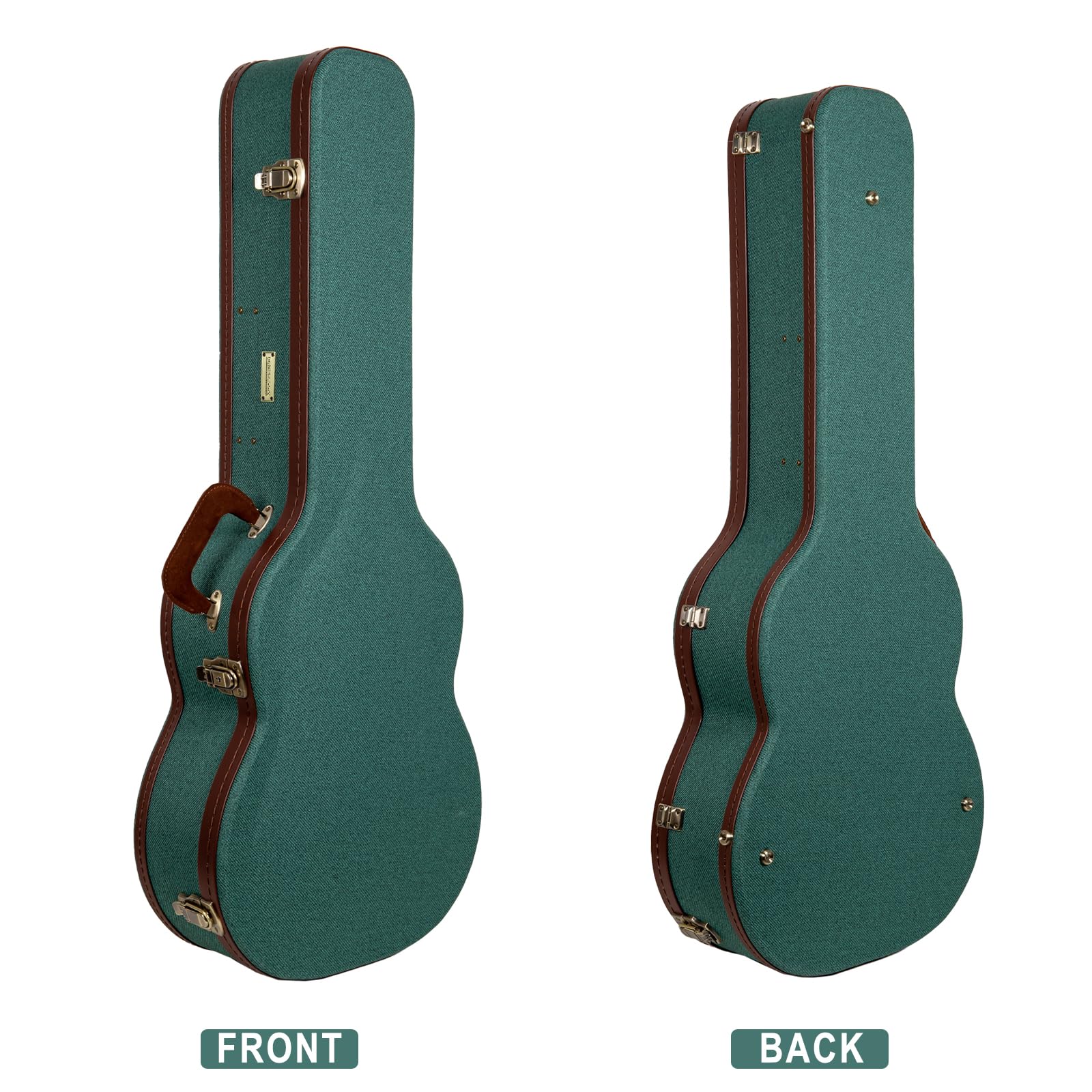 Crossrock Master Series Classical Guitar Case for 4/4 Nylon String | Malachite Blue Eco Tweed Fabric, Re-Engineered Shell, Leath