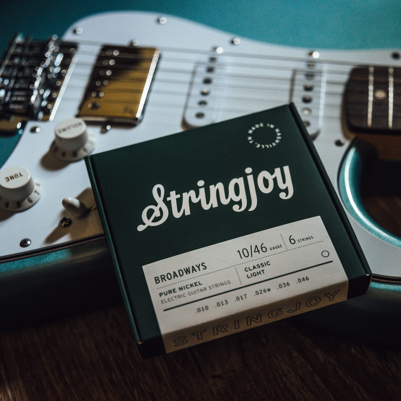 Stringjoy BR1052 Broadways Pure Nickel Electric Guitar Strings (Heavy Bottom Light Gauge, 10-52)