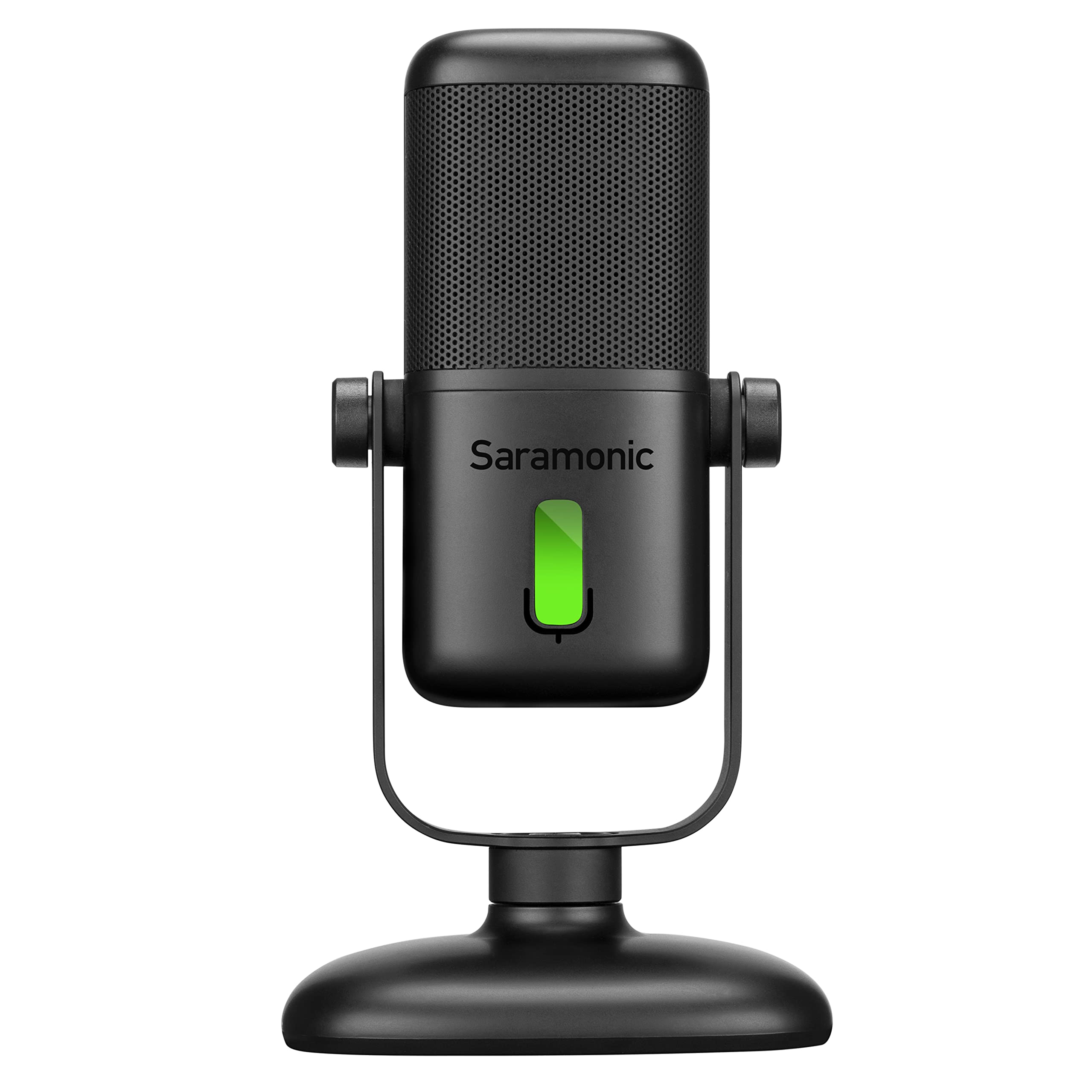 Saramonic SR-MV2000 | Large Diaphragm USB Studio Microphone with Magnetic Tabletop Stand, Headphone Out and Multi-Color LED for 