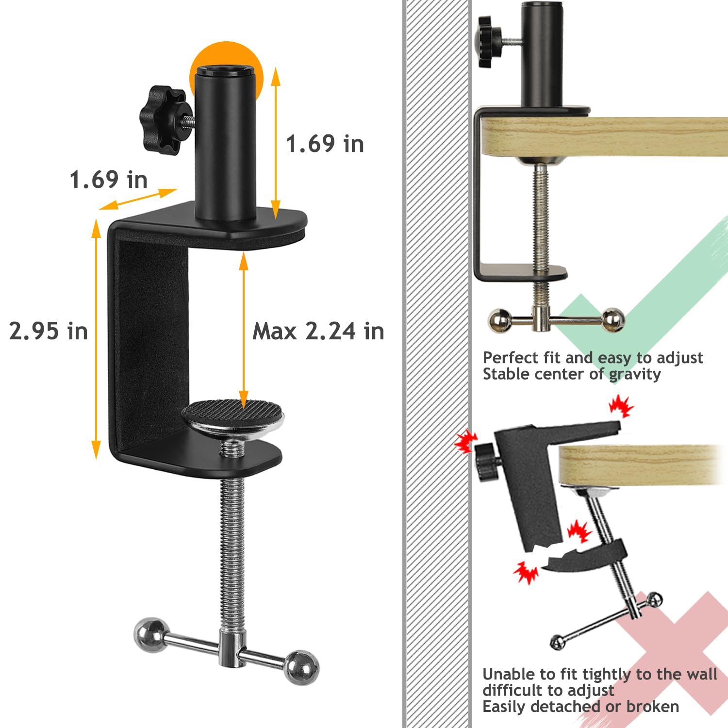 Razer Seiren Mini Boom Arm Mic Stand with Pop Filter, Shock Mount, Upgraded Heavy Duty Clamp, Adjustable Suspension Scissor Boom