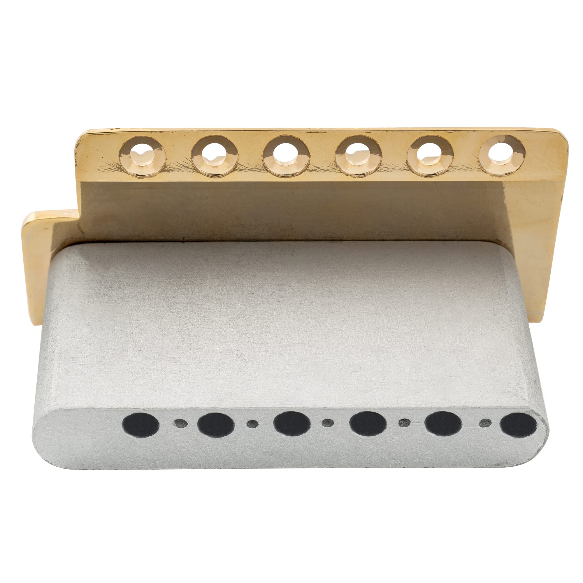 Wilkinson WOV04 54mm (2-1/8 inch) Tremolo Bridge 6-Screw for Squier/Mexico Fender/MIJ Strat Electric Guitar, Gold