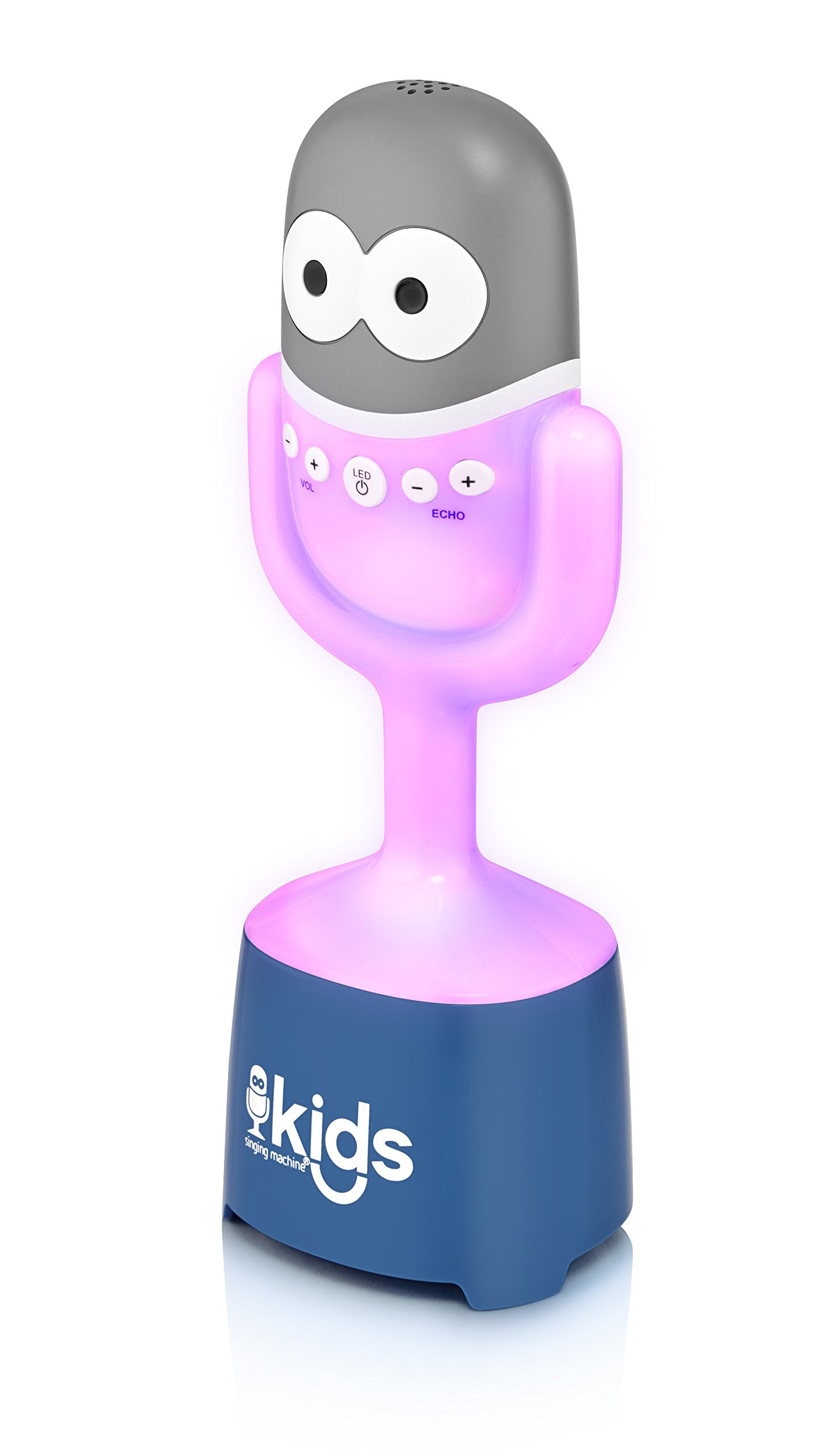 Singing Machine Kids Sm Kids Smk445 Mic Guy Bt Spkr Wrls Mic Glo Lght, White, 4+