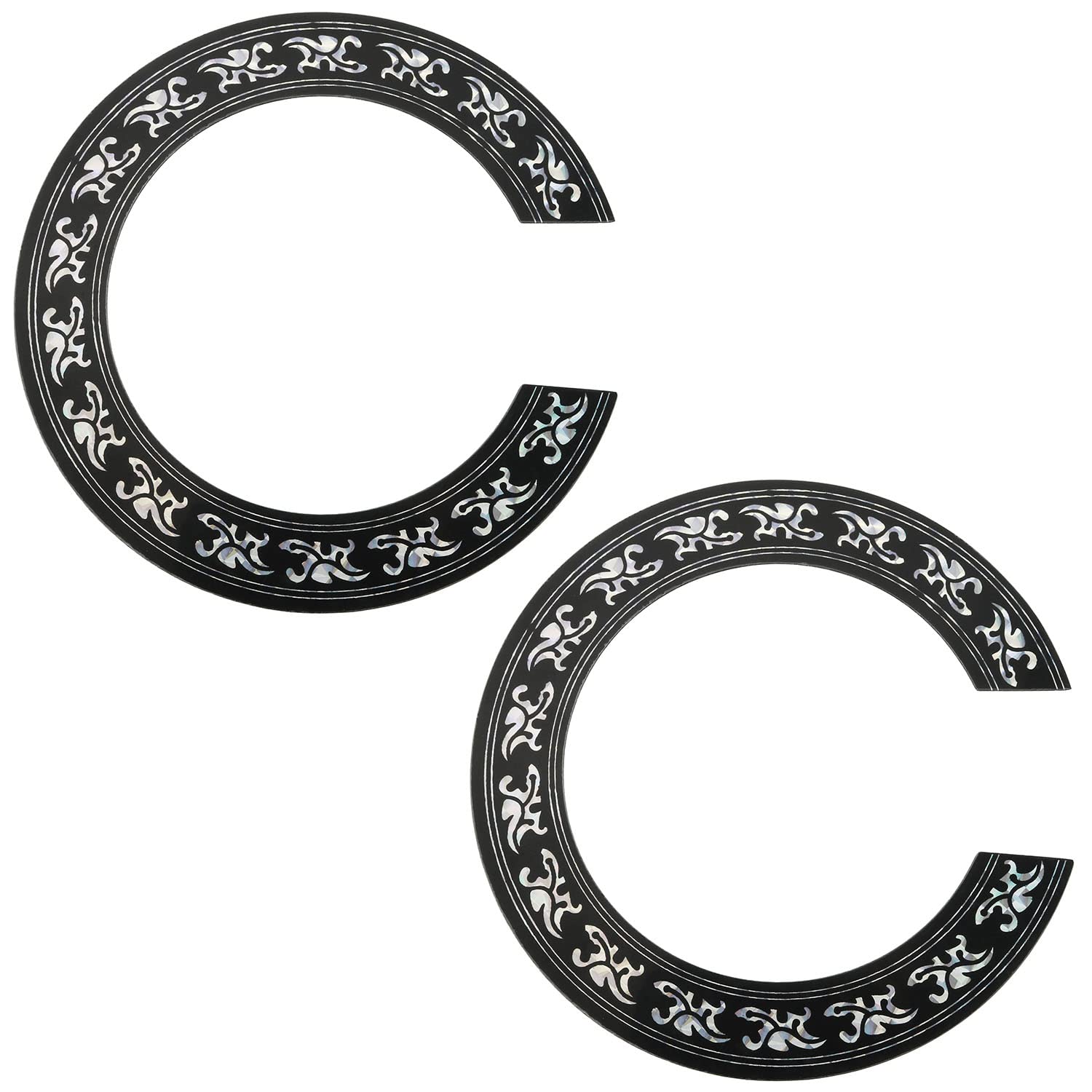 E-outstanding 2 Pcs Guitar Soundhole Self-Adhesive Inlay Stickers Rosette Decal Sticker Decals for Classical Guitar Parts Replac