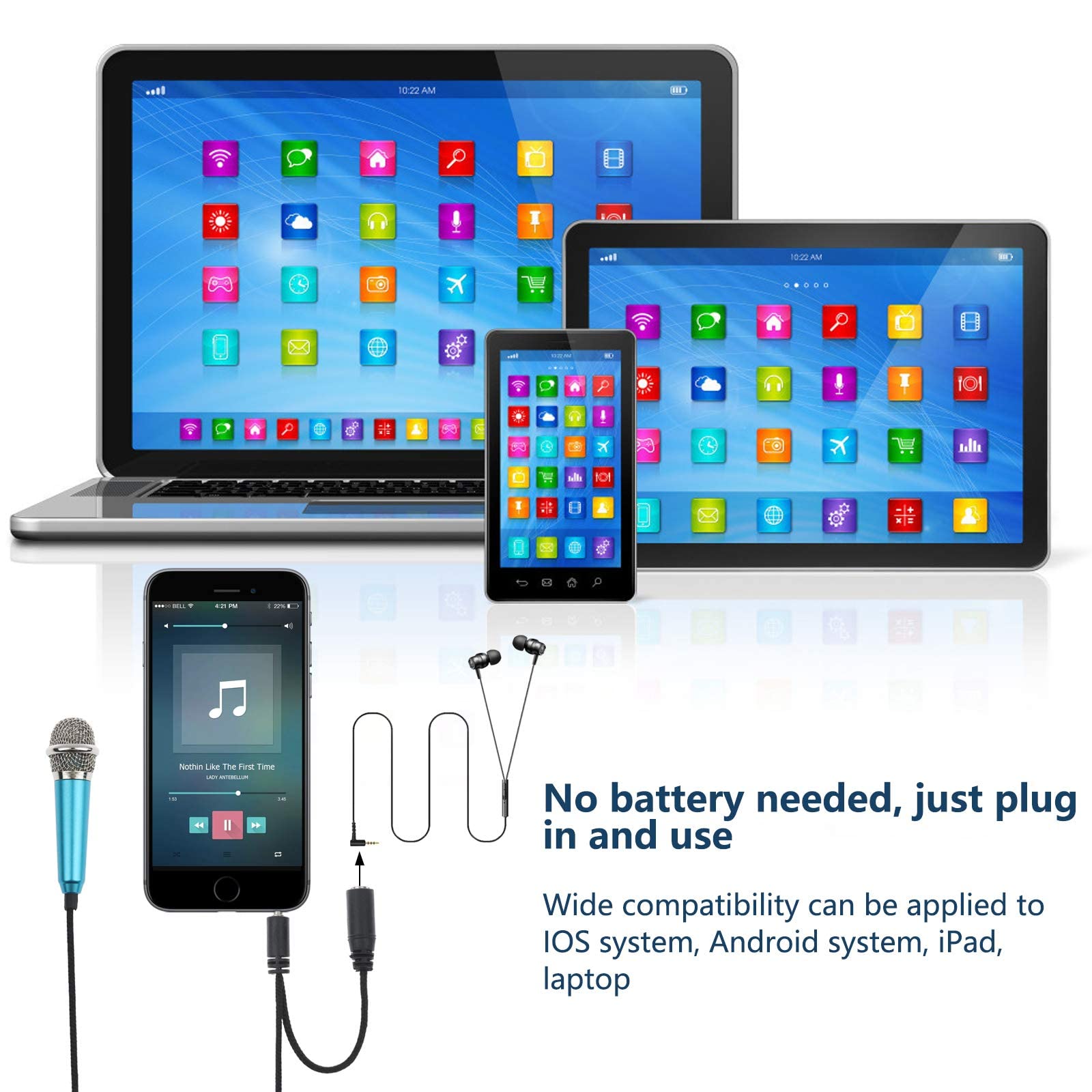 4Pcs Mini Microphone Mini Karaoke Microphone for Voice Recording, Portable Microphone Chatting and Singing Compatible with Smart