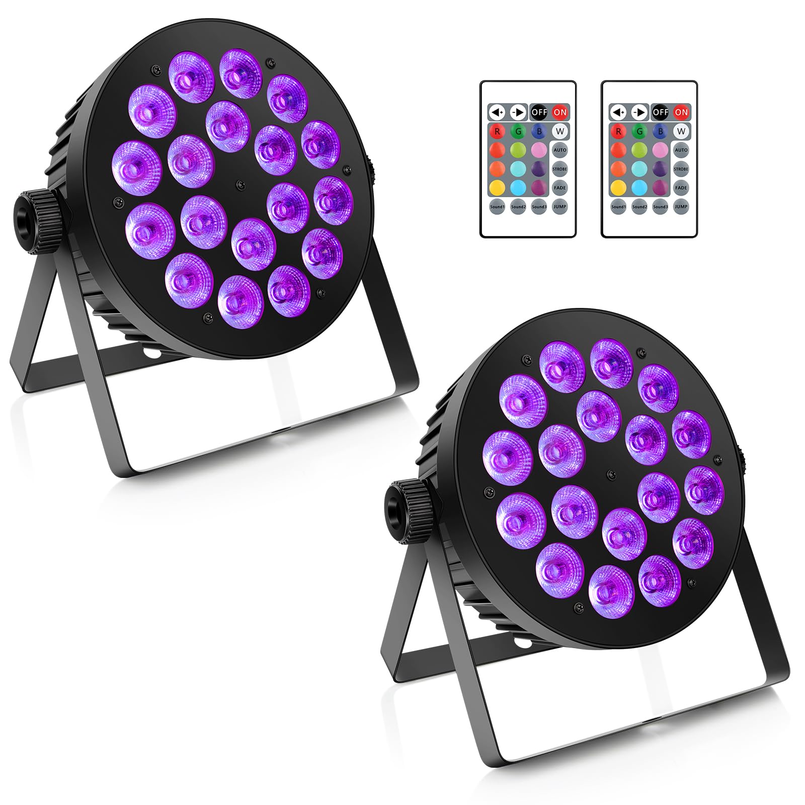 180W Rgbw Par Lights Dmx - Led Stage Par Lights 2 Pack With 4In1 Quad Smooth Color Mixing With Remote Dmx Control Multi-Modes Ea