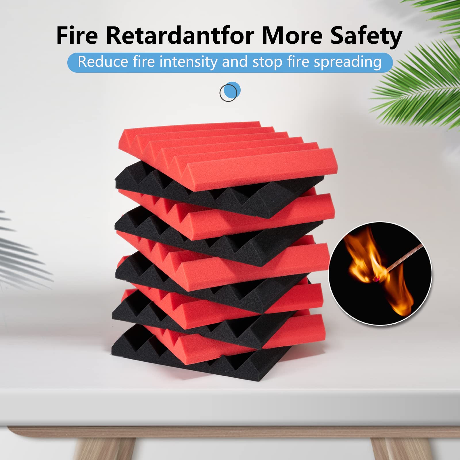 Acoustic Foam Panels, Recording Studio Acoustical Treatments Foam Panels - 2 Inch Thick 12x12 (24 Pack)| Sound Observing Soundpr