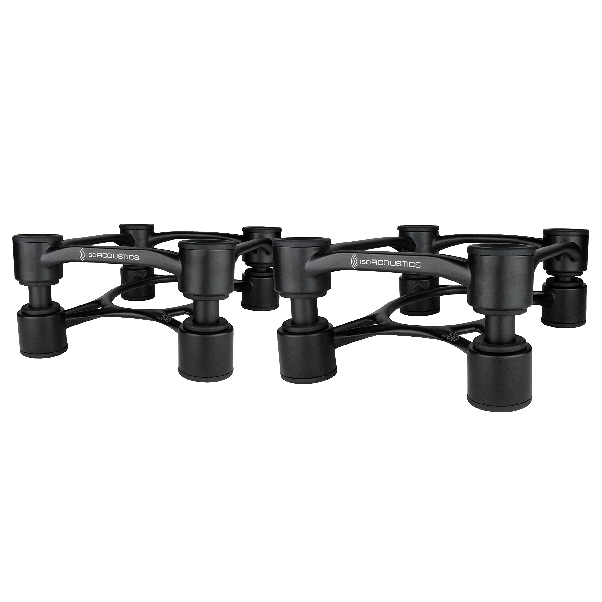 IsoAcoustics Aperta Series Isolation Speaker Stands with Tilt Adjustment: Aperta200 (7.8 x 10) Black Pair