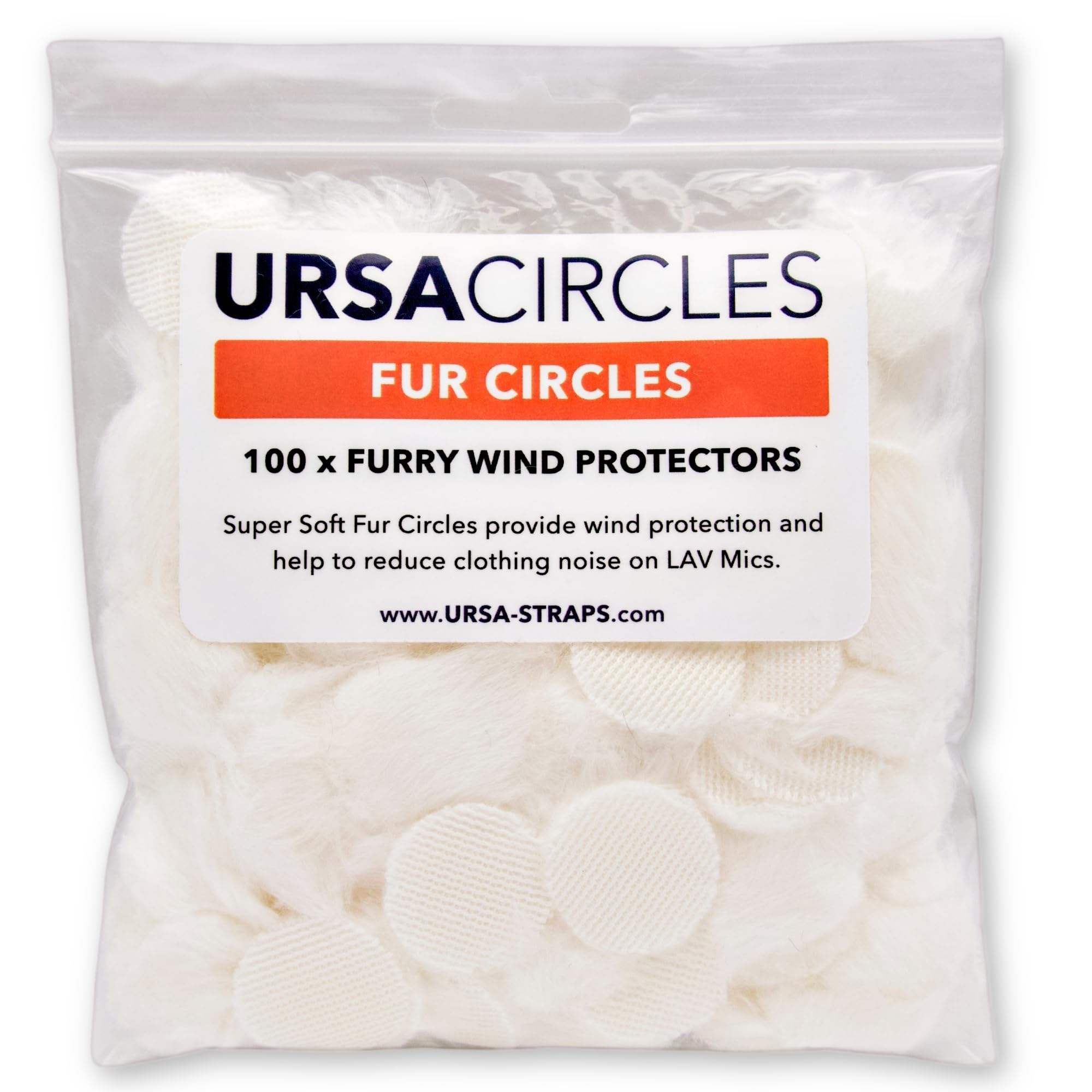 URSA Fur Circles - Mini Windshields for Lavalier/Lapel Microphones. Reduce Wind Noise & Clothing Rustle. Compatible with Sennhei