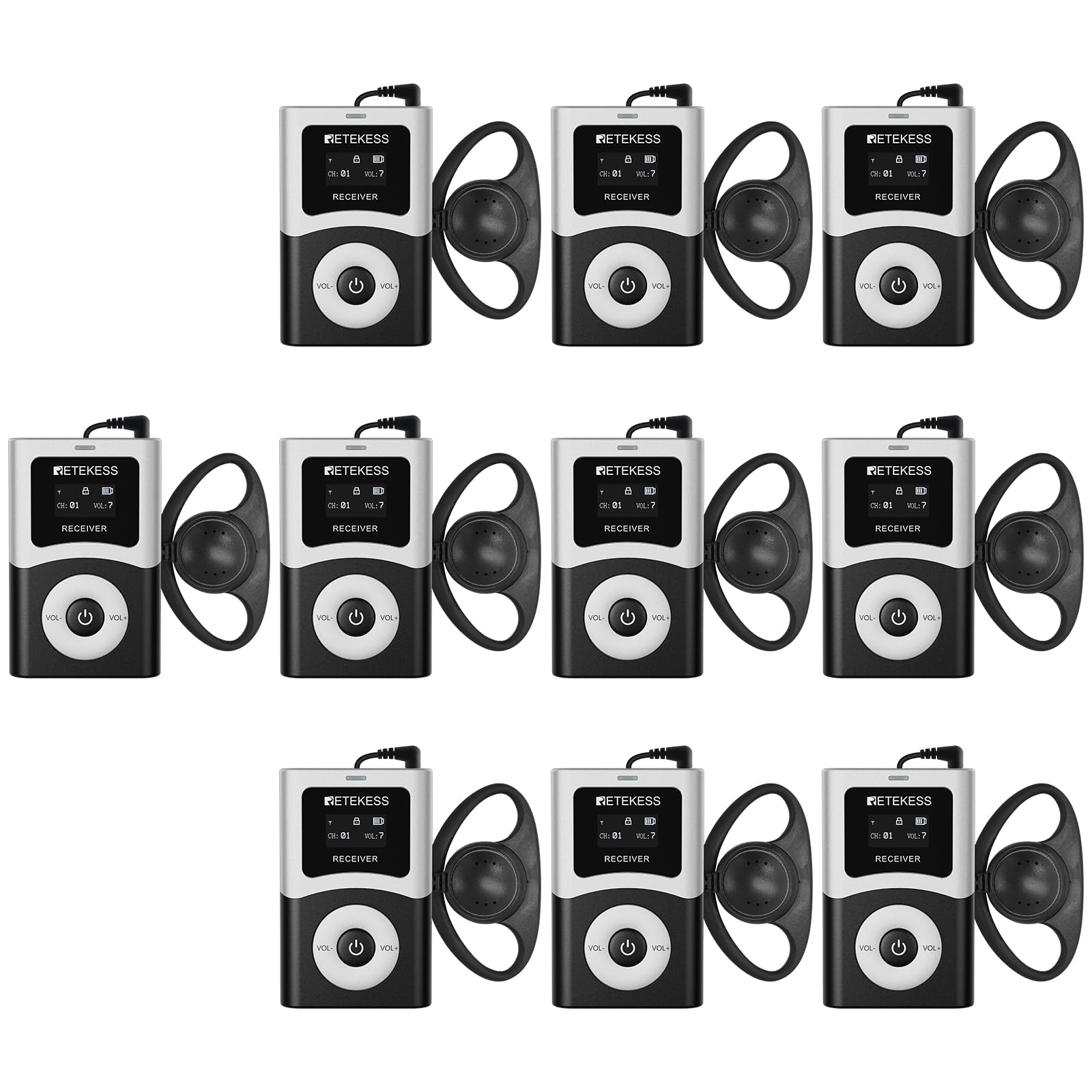 Retekess T130U(4nd Gen T130) Audio Tour Guide System, Tour Guide Headsets for Both Ear, 200m, Easy Operation, Translation System