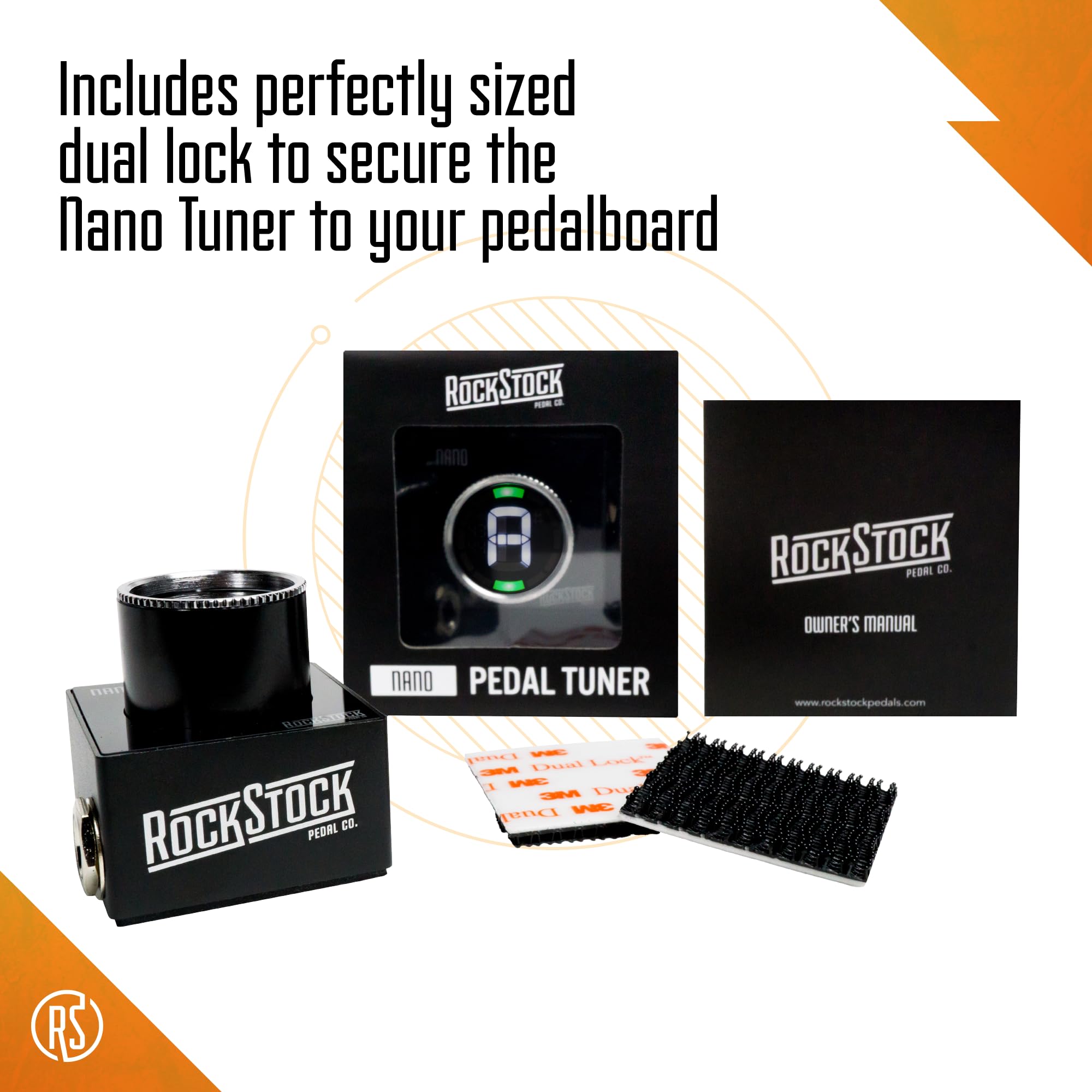 Rock Stock Nano Electric Guitar Tuner Pedal - Compact Chromatic Tuner Foot Pedal Fits on Any Pedalboard - For Acoustic, Electric