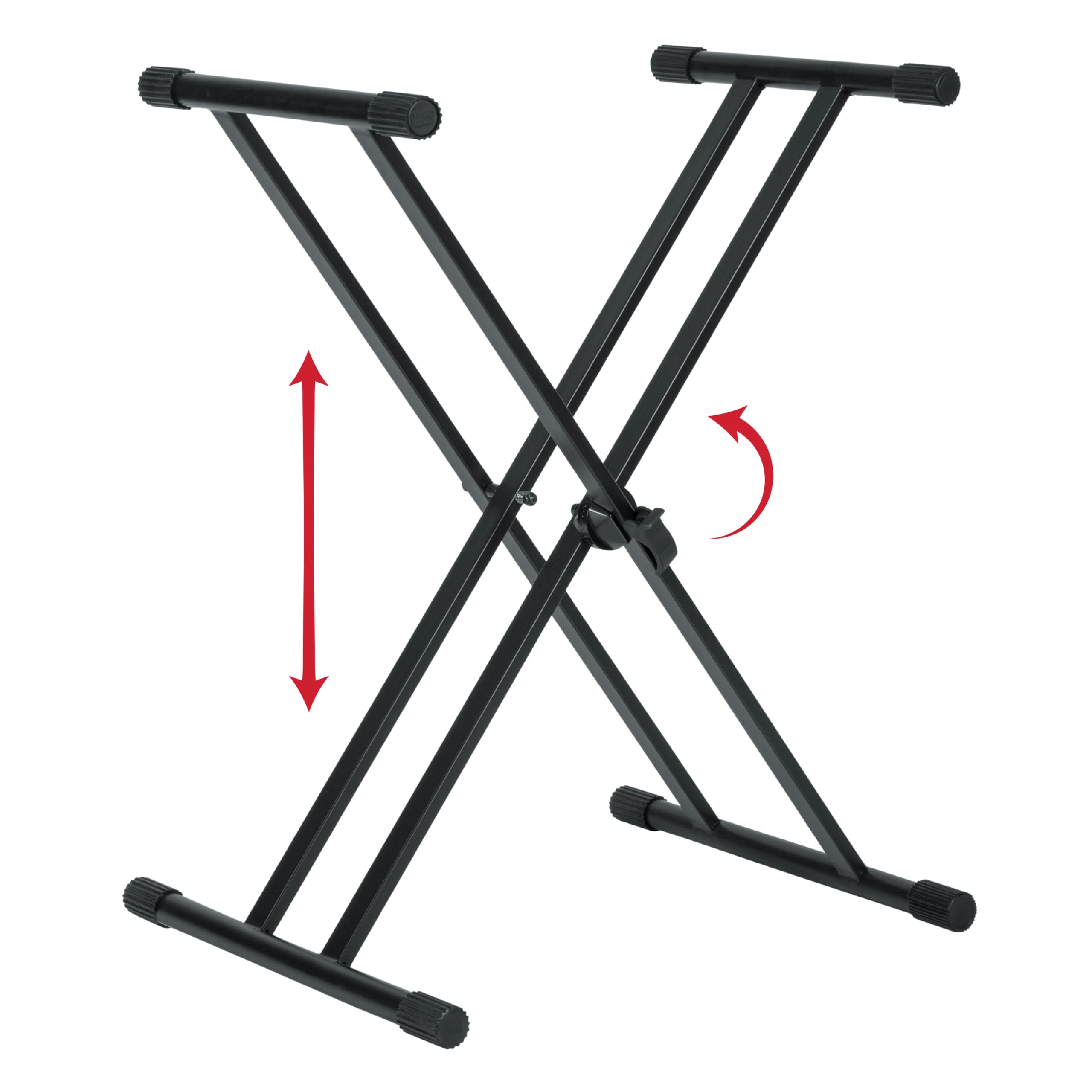 Gator Frameworks Double Brace X-Style Keyboard Stand with Adjustable Height and Leveling Feet, (GFW-KEY-2000X)