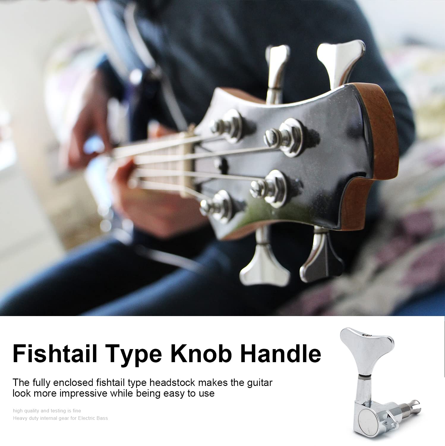 MAXCHEER 2R2L Electric Bass Guitar Sealed Tuning Pegs Tuners Machine Heads Tuning Keys/Buttons Guitar Parts Machine Head Tuners