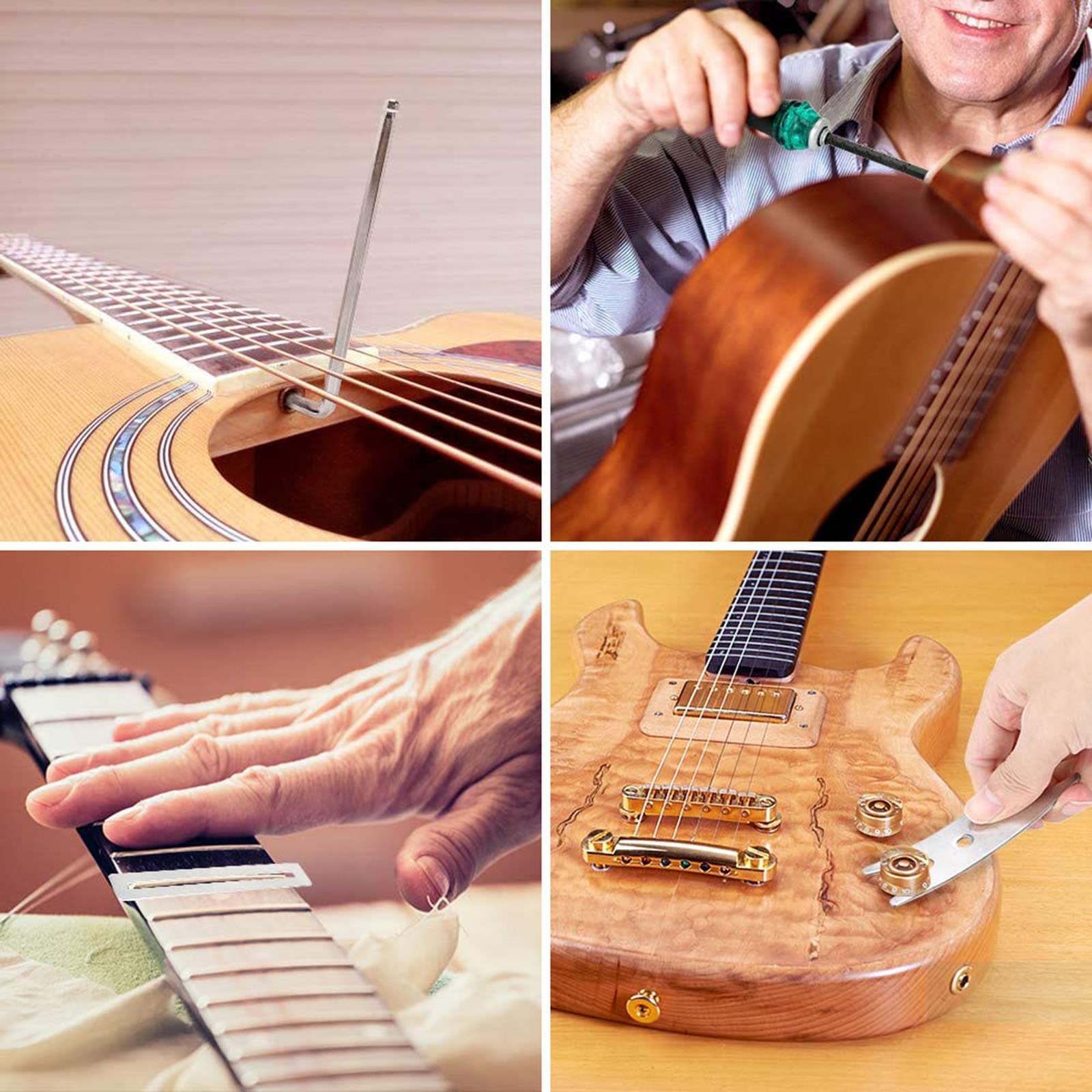 28PCS Guitar Tool Kit,Guitar Repair Tools Kit,Professional Guitar Repairing Maintenance Tool Kit with Wire Plier String Organize