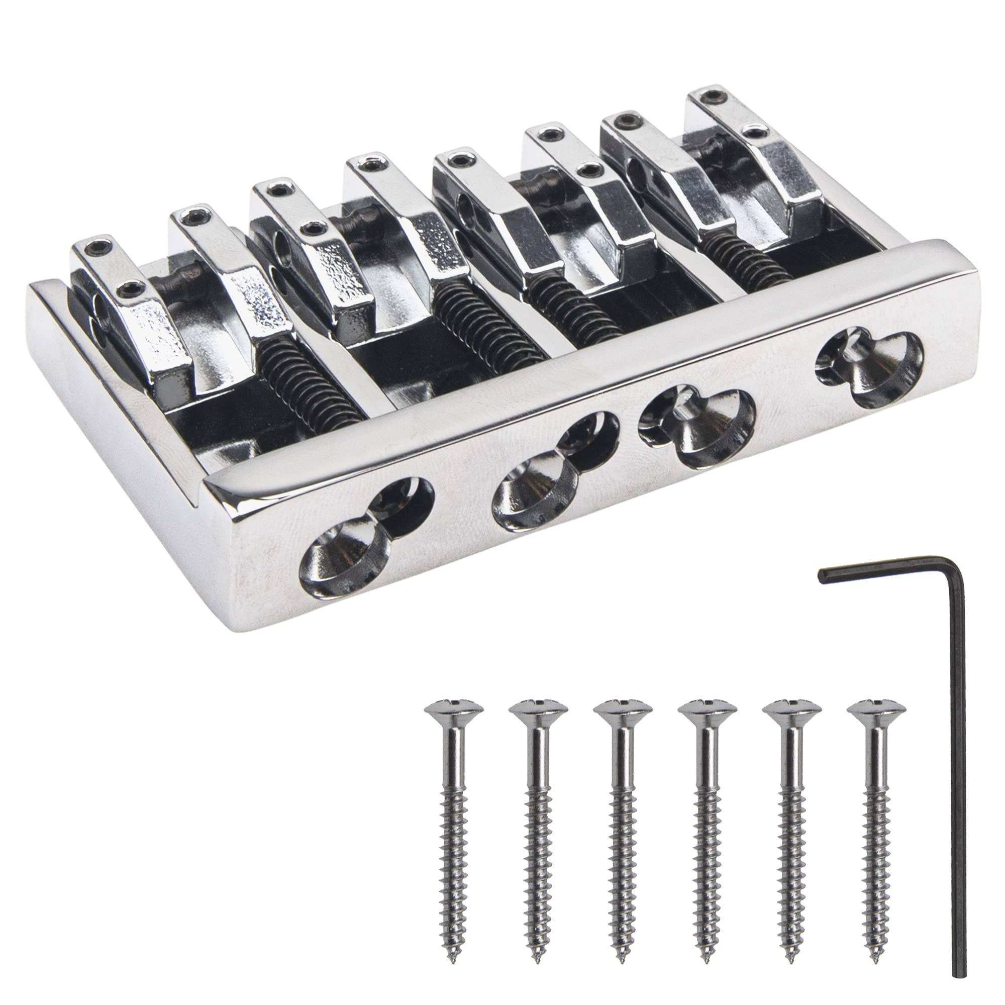 1Pcs Yootones 4 String Electric Bass Bridge High-End Roller Saddles Bridge Tailpieces Compatible with Bass Guitar Accessories (S