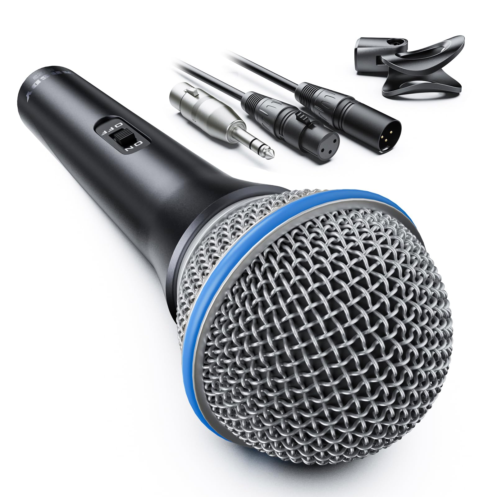 Mrsdy Vocal Dynamic Microphone, Metal Handheld Wired Microphone For Singing, Mic Suitable For Karaoke And Recording, With On/Off