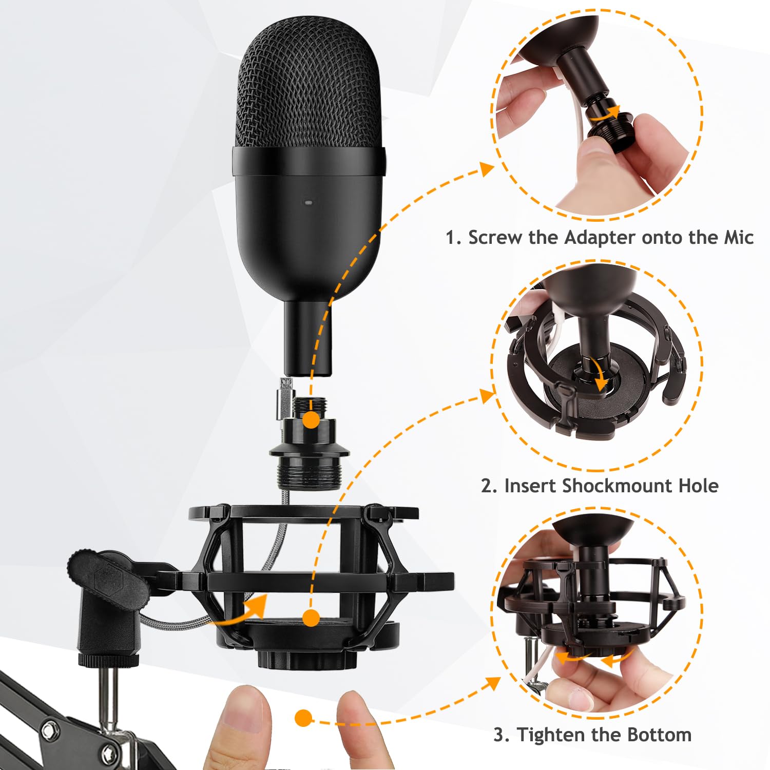 Razer Seiren Mini Boom Arm Mic Stand with Pop Filter, Shock Mount, Upgraded Heavy Duty Clamp, Adjustable Suspension Scissor Boom