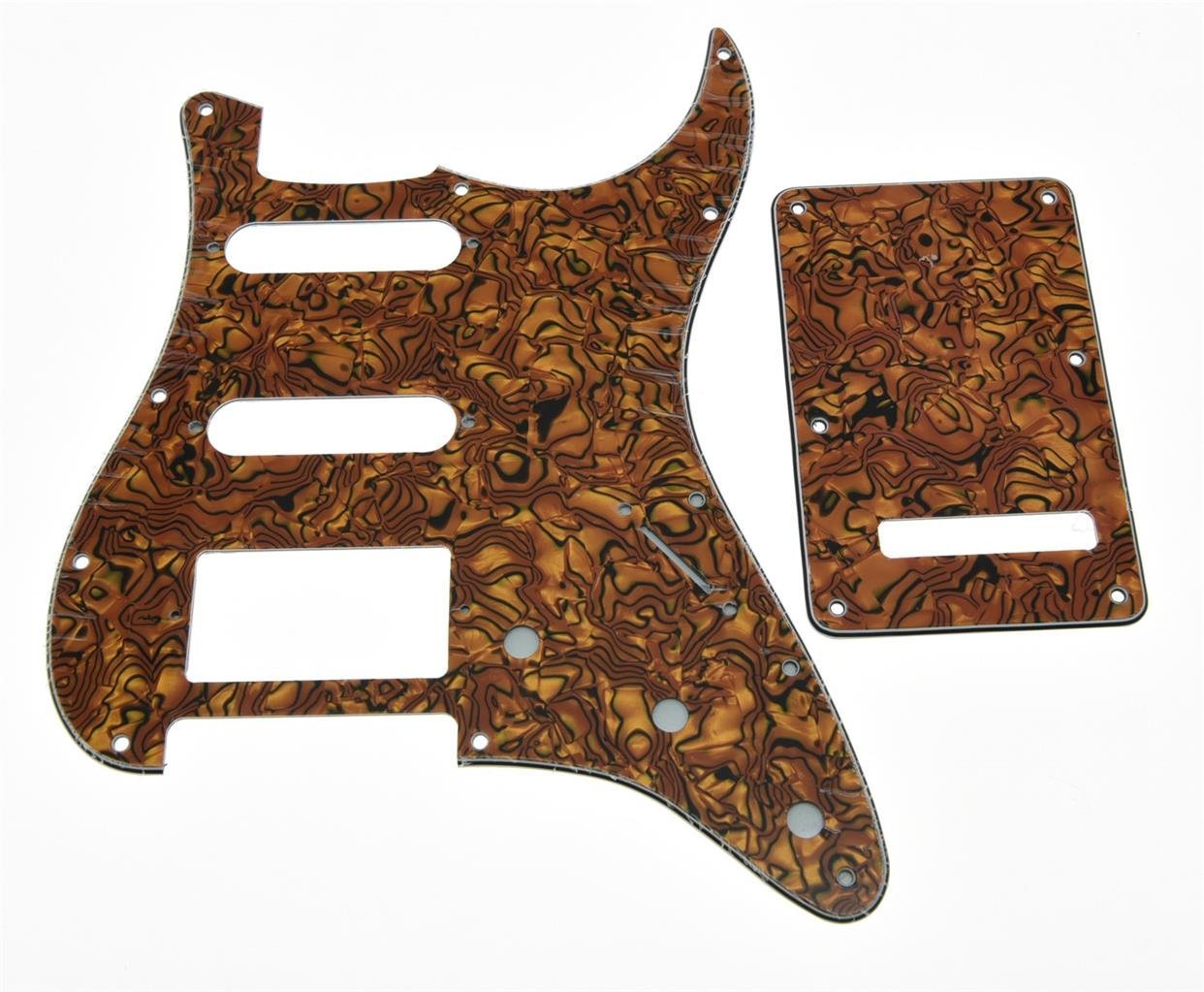 KAISH 11 Hole ST/Strat Style Pickguard HSS Pick Guard with ST Back Plate Tremolo Trem Cover for USA/Mexico Stratocaster/Strat Ti