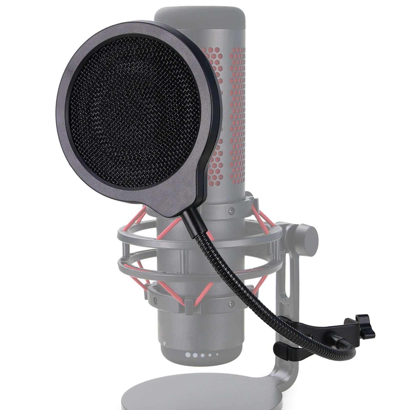 QuadCast Pop Filter - Metal Windscreen for HyperX QuadCast Microphone (4 Inch 3 Layers), Professional Mic Pop Screen by YOUSHARE
