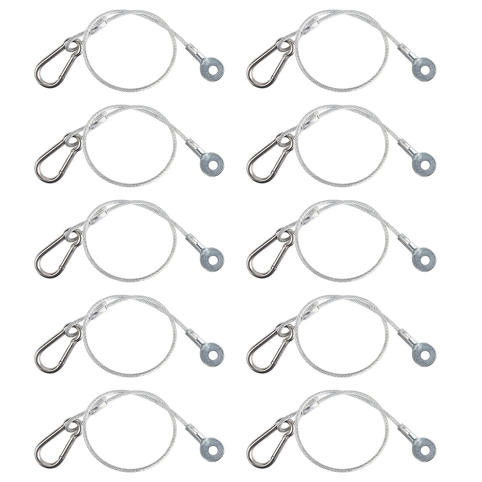 MOUNTAIN_ARK 10 Pack 11.8 Stage Light Safety Cables, Stainless Steel DJ Lighting Wire, Load 66 lb