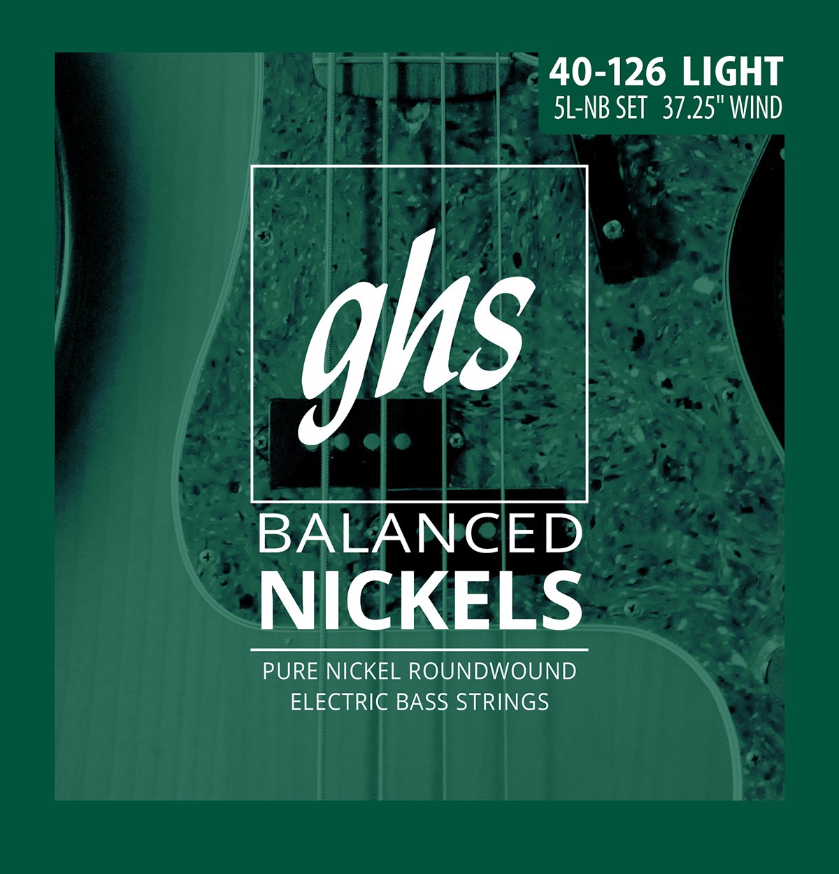 Ghs Strings 5L-Nb Balanced Nickels 5-Bass Electric Guitar Strings Light Gauge (37.25 Winding)