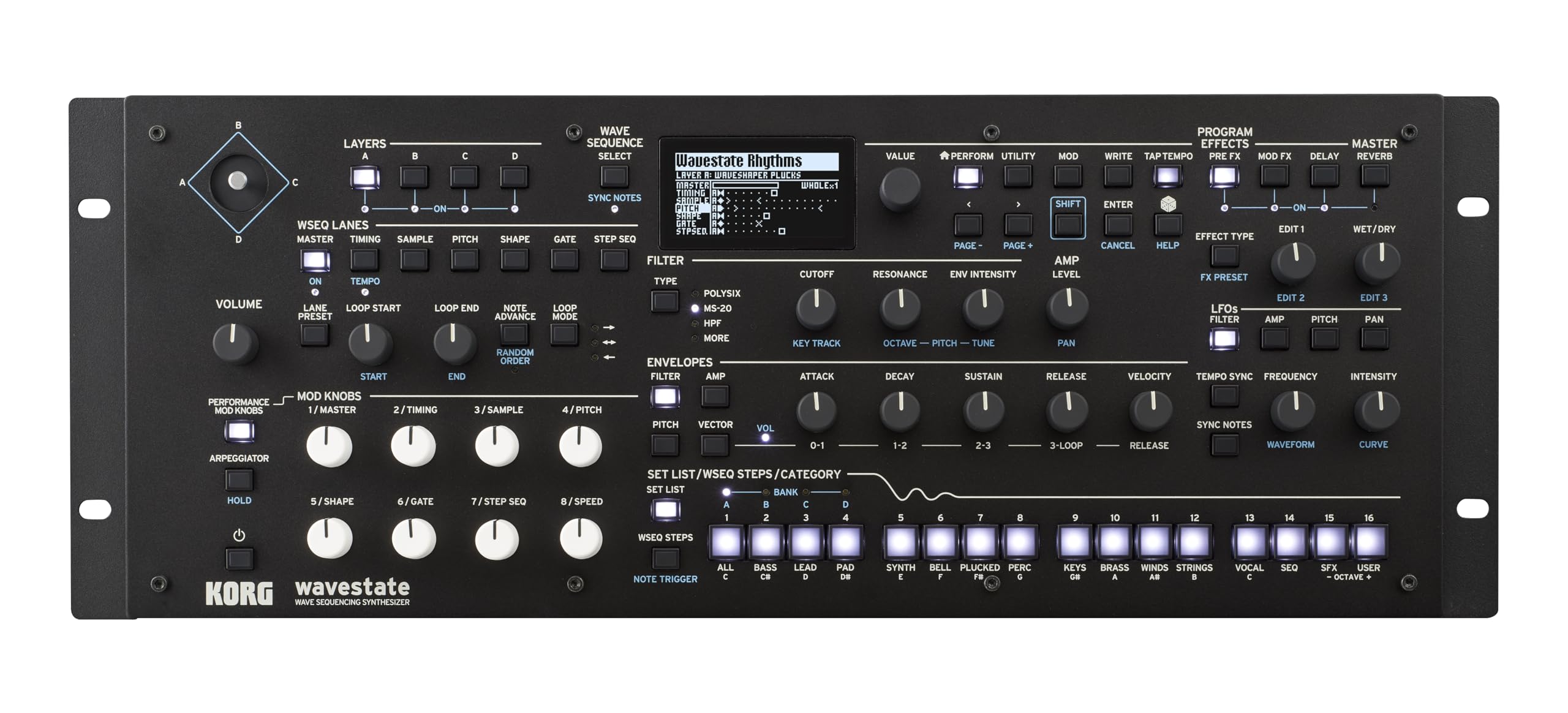 Korg WaveState Wave Sequencing Synthesizer 37-Key w/ 64 Stereo Voices and Gigabytes of Samples