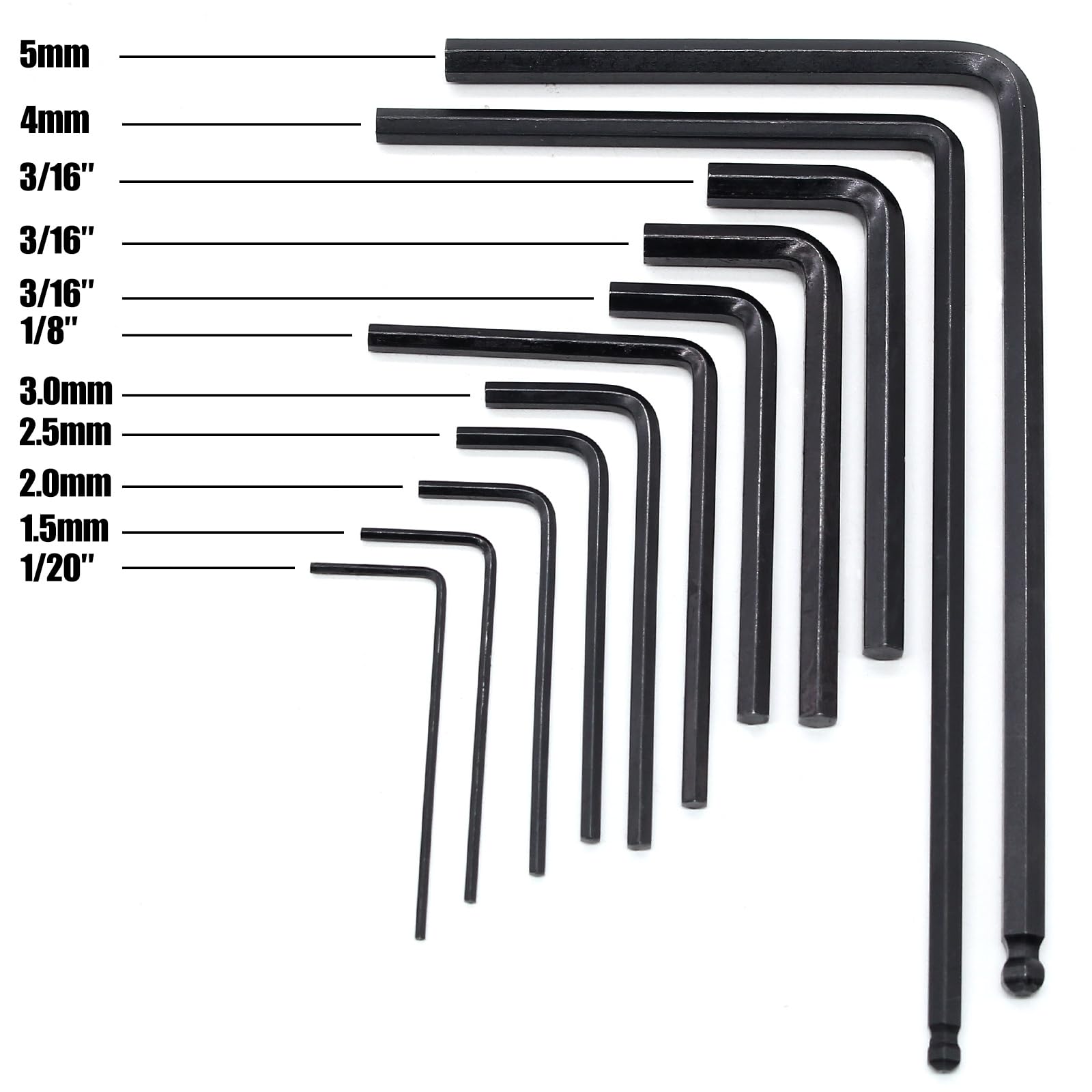 Uenhoy 13 Pcs Guitar Allen Wrench Set, Ball End Truss Rod Wrench 4mm & 5mm and Truss Rod Hex Box Wrench 7mm & 8mm, Guitar Allen