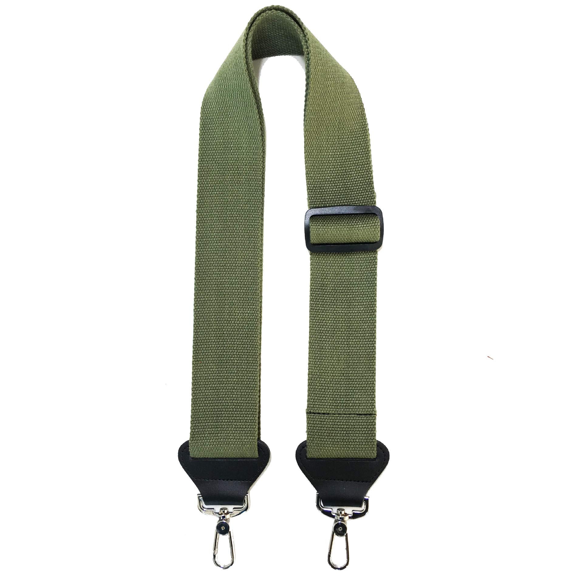 MoonEmbassy Banjo strap with Leather Ends and Metal Clips,2 Wide,Adjustable (Green)