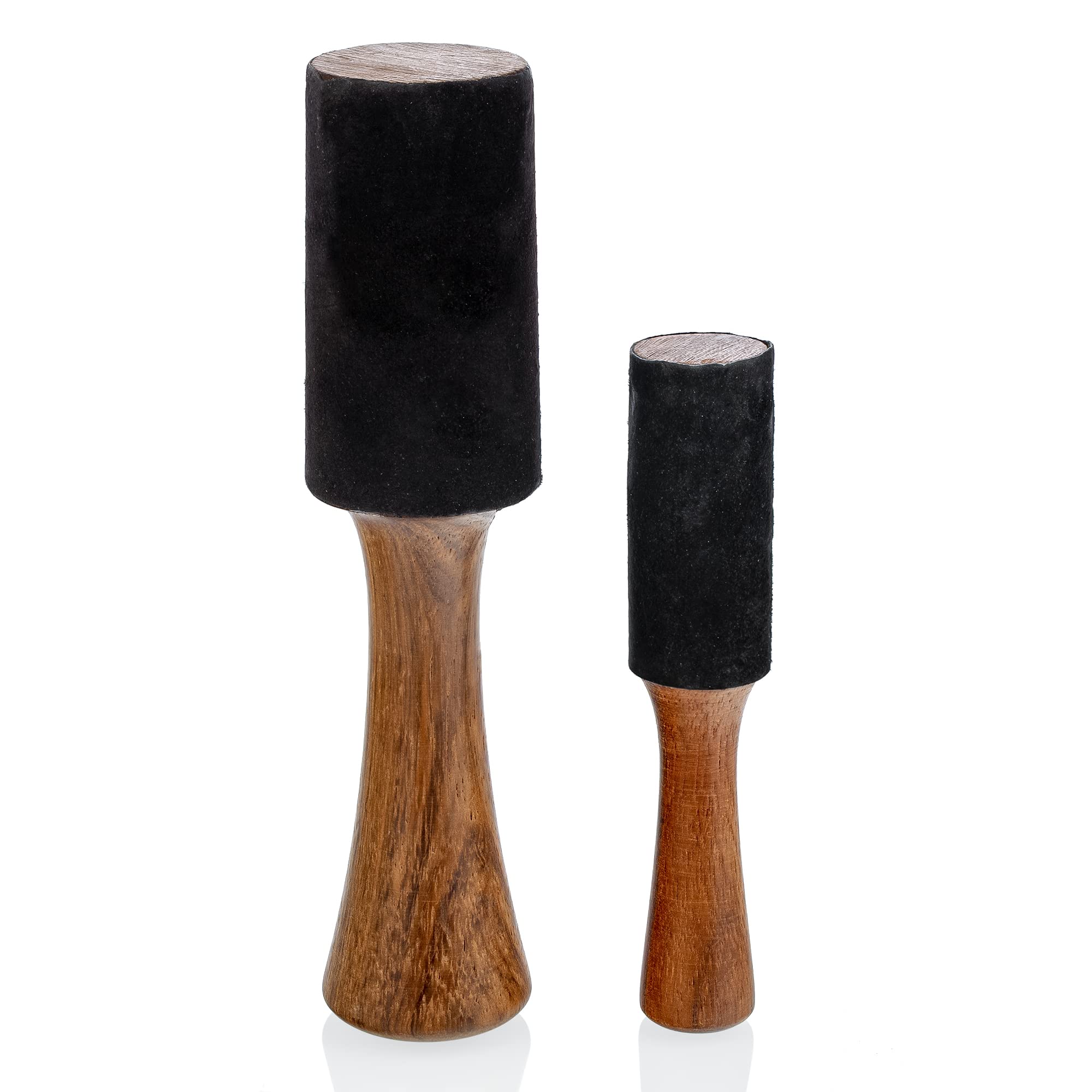ZenBless Tibetan Singing Bowl Mallet, Hand Carved Wooden Striker 2pcs, Leather Wrapped Meditation Mallet, for Buddhist Meditatio