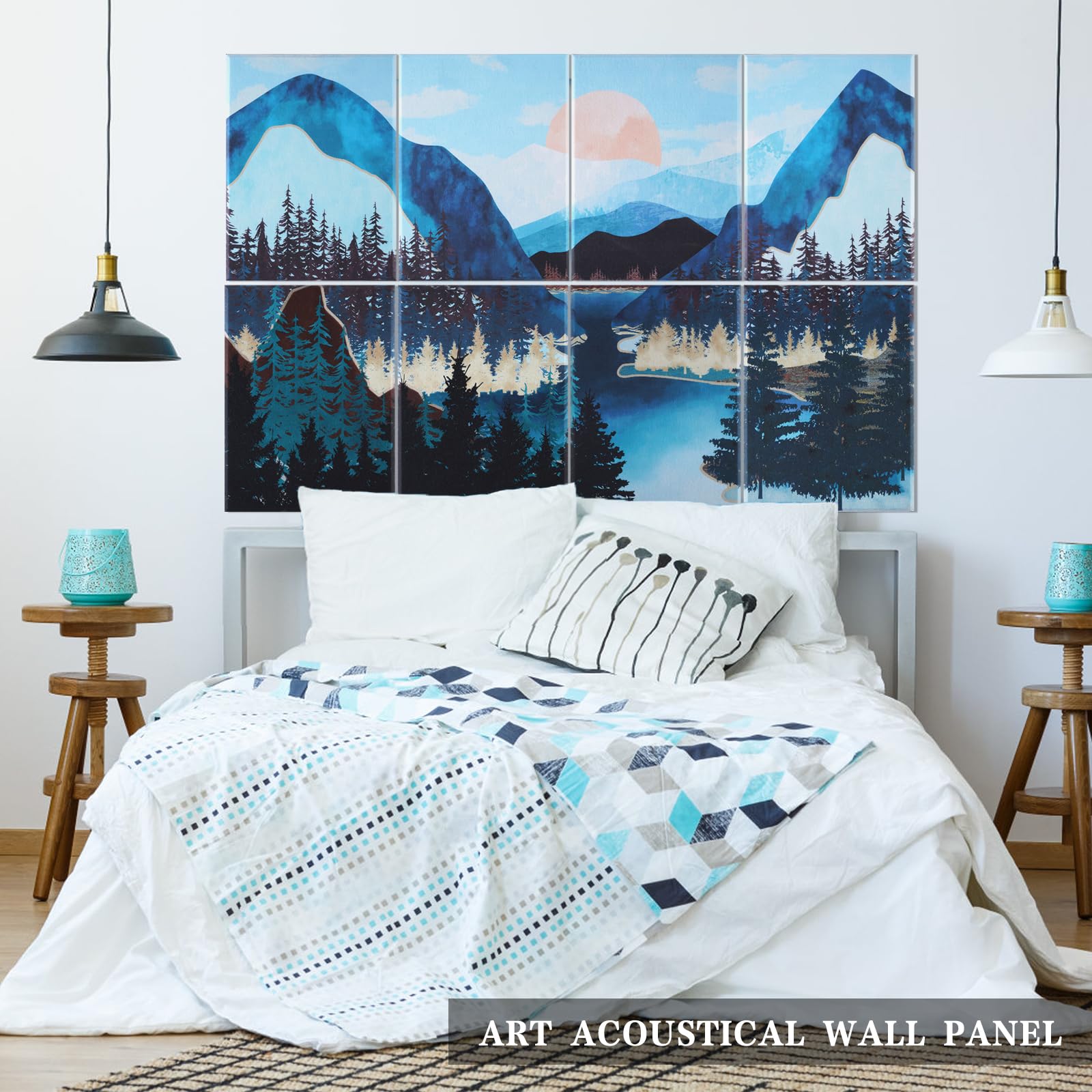 Tutmyrea Art Acoustic Panels, Sound Proofing Padding, 8 Pack Acoustical Soundproof Wall Panels, 48'' x 32'' Self-adhesive Decora