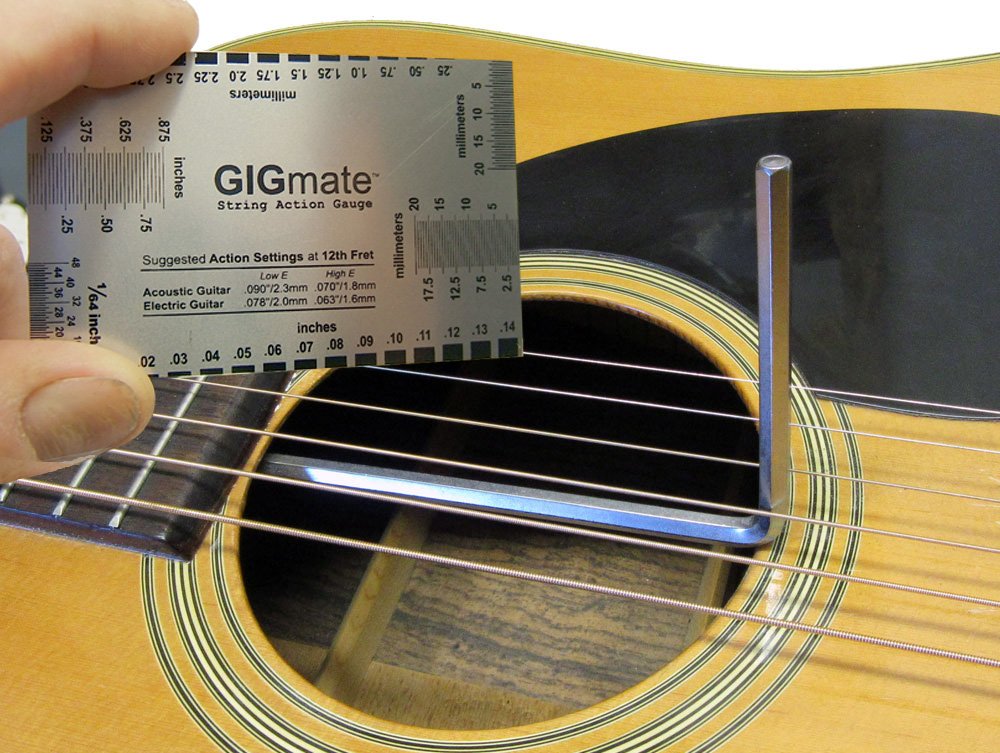 Guitar Set Up Tool Combo. 5mm + 4mm Ball End, Martin, Takamine Truss Rod Wrenches and String Action Gauge